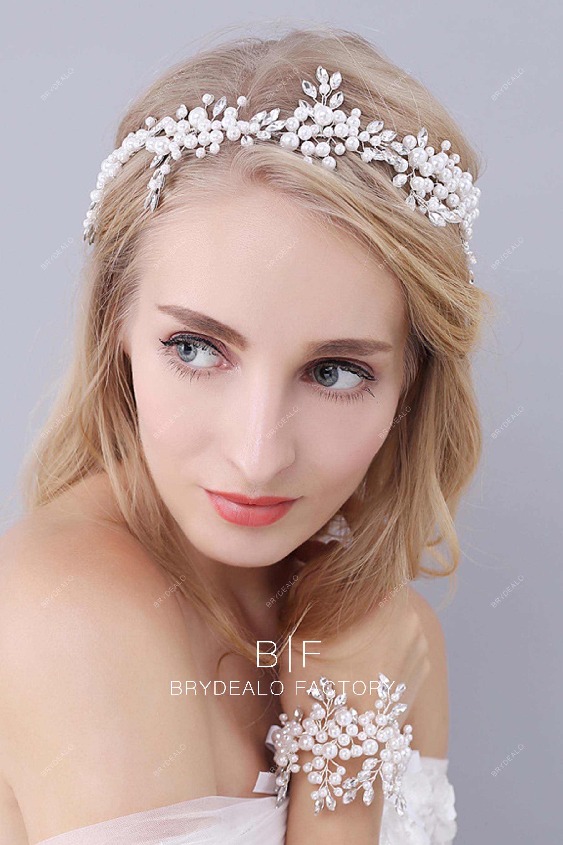 Pearls Rhinestones Bridal Headpiece For sale