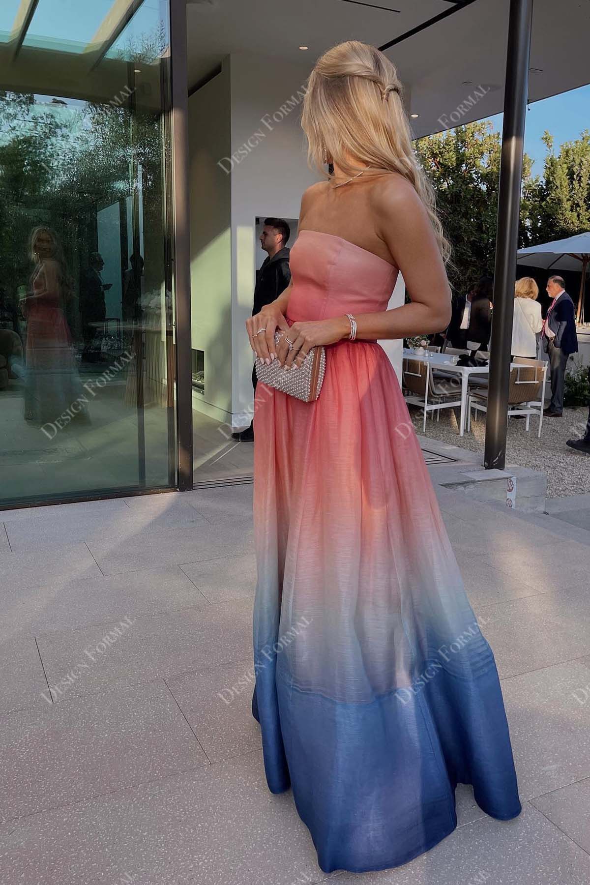 Pink and clearance blue ombre dress