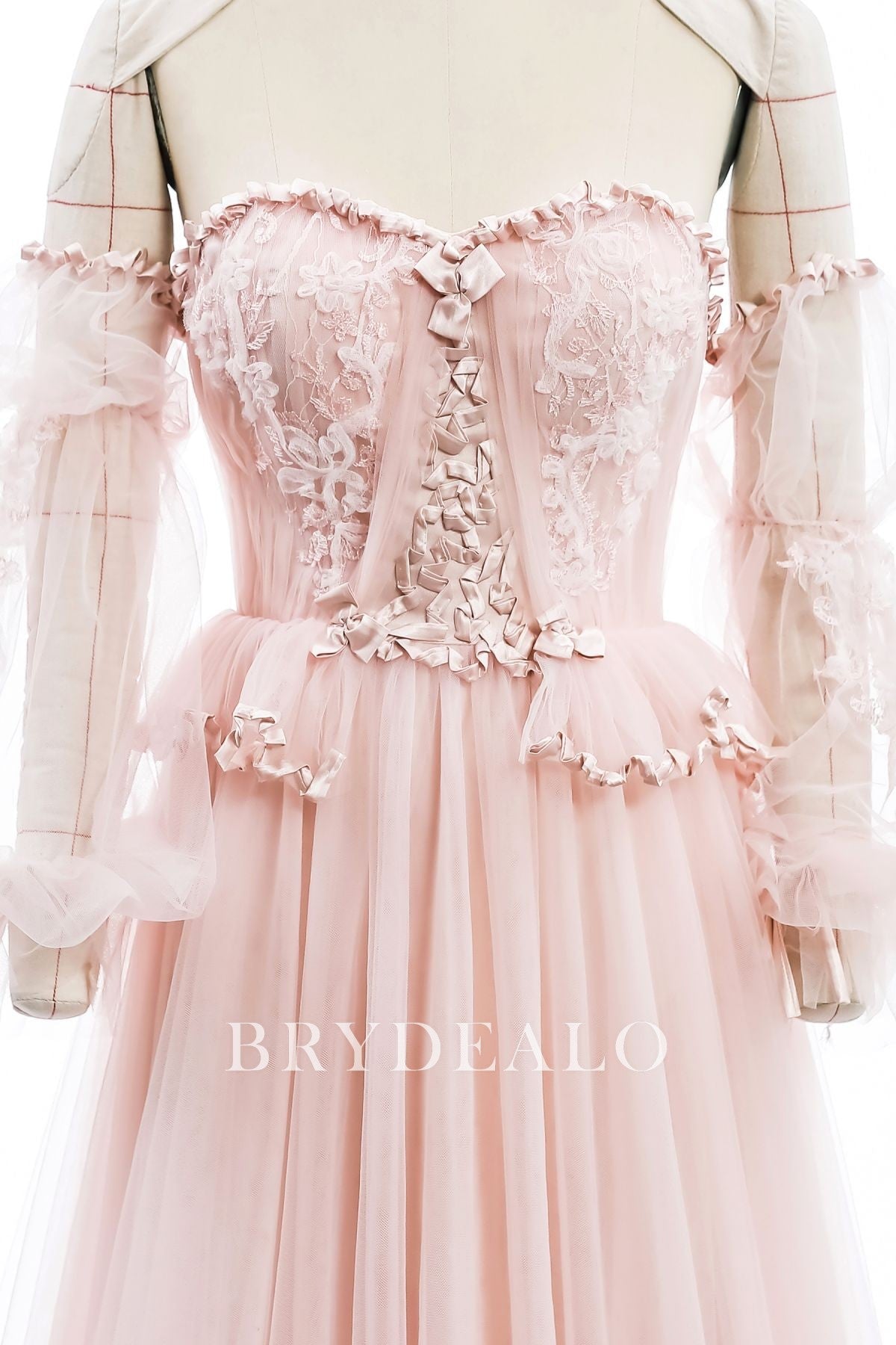 unique designed corset lace bridal gown