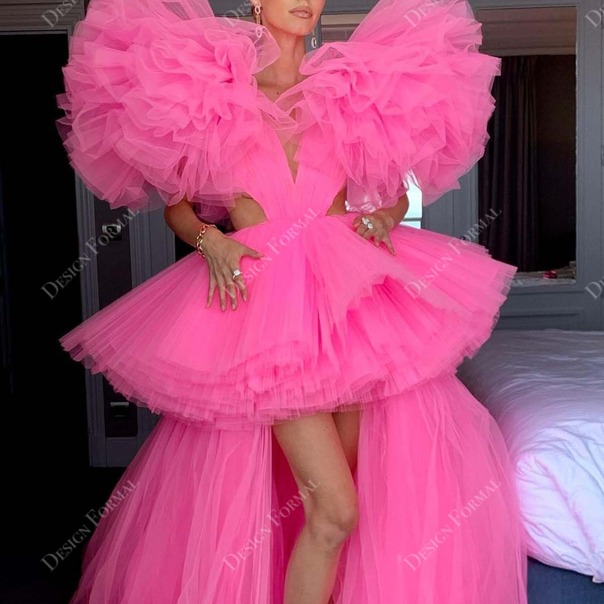 Hot Pink Wedding Dress Pink Dress With Black Lace Plus Size Evening Gown Pink Sequin Prom Hot Pink Wedding Dress Pink Dress With Black Lace Plus Size Evening Gown Pink Sequin Prom