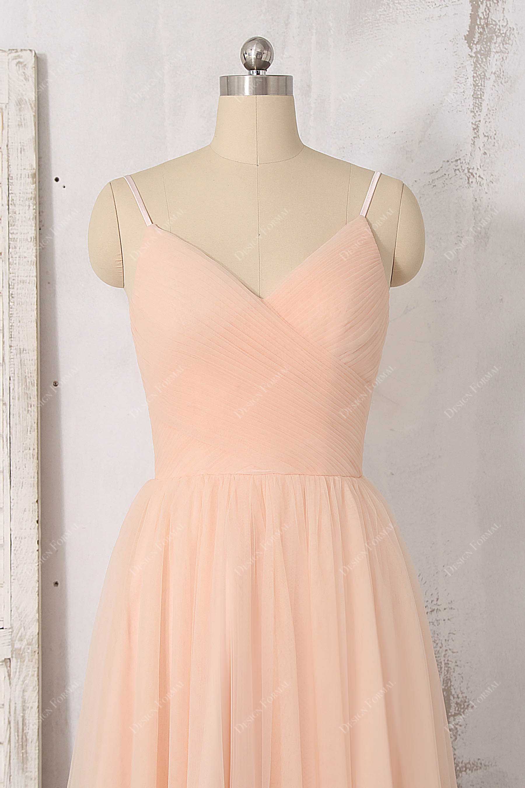 Peach Tulle Bridesmaid Dresses