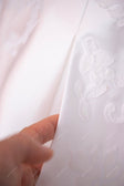 Plus Size Illusion Neck Lace Satin Wedding Dress with Pockets main image 1