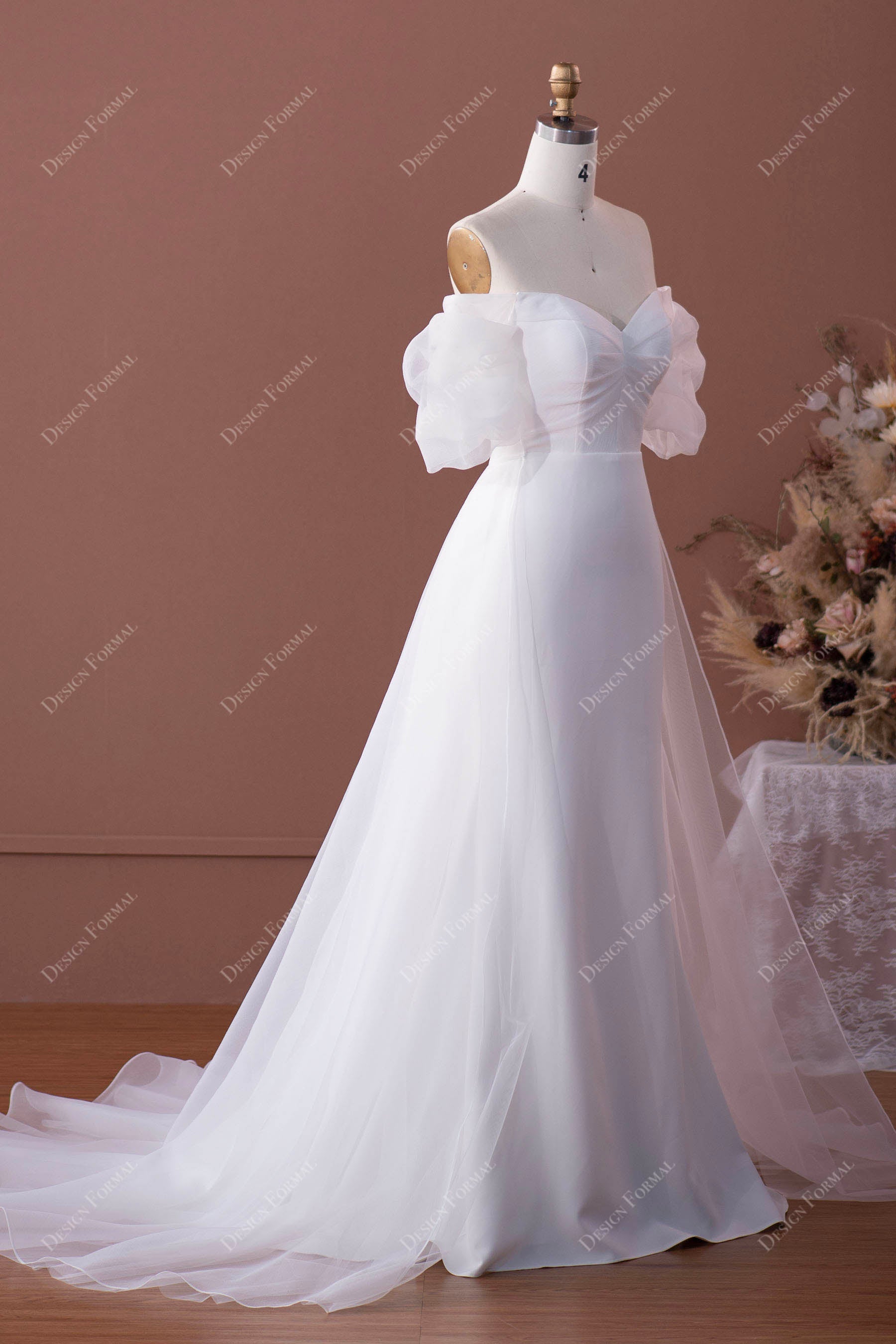 princess off-shoulder wedding dress