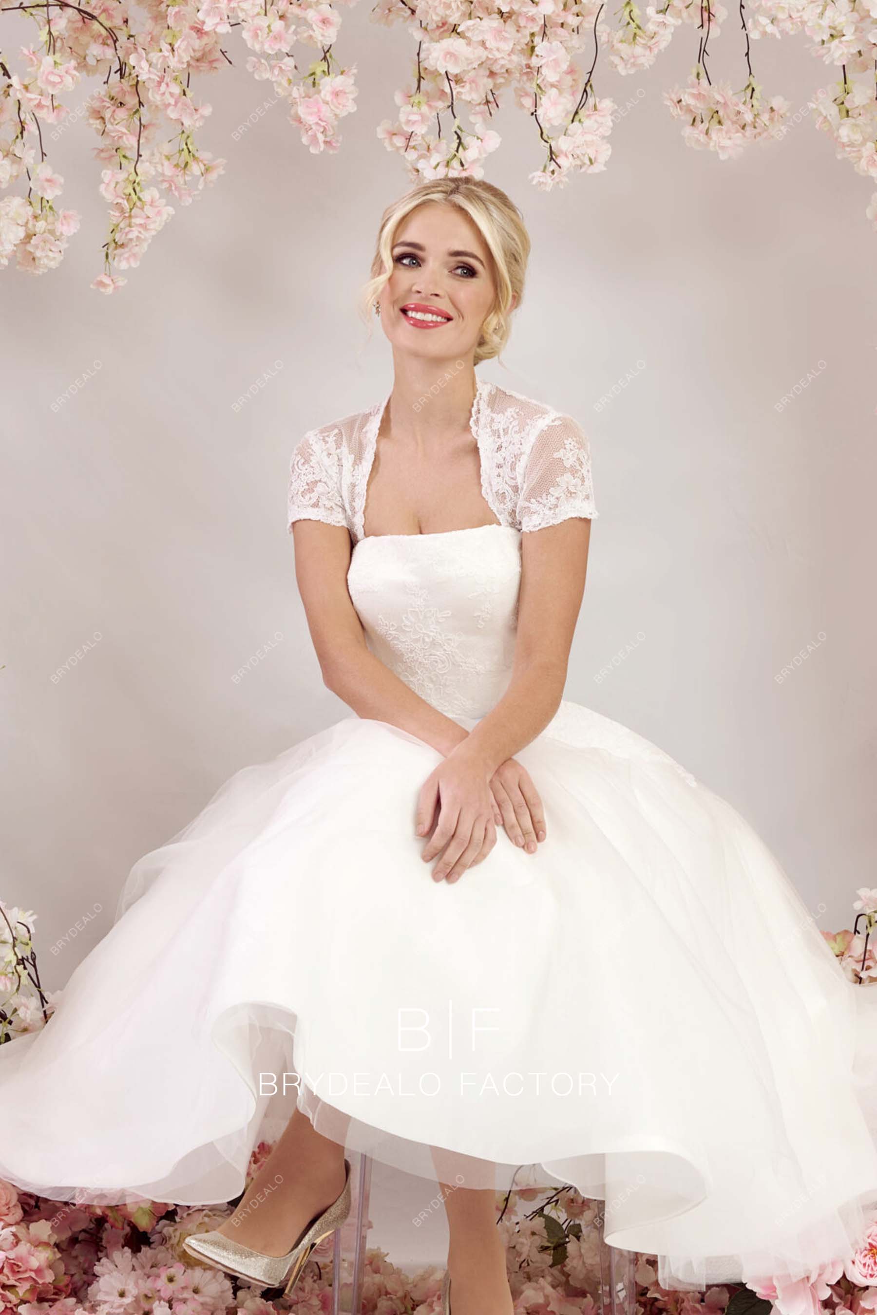 cute puffy A-line city wedding dress online
