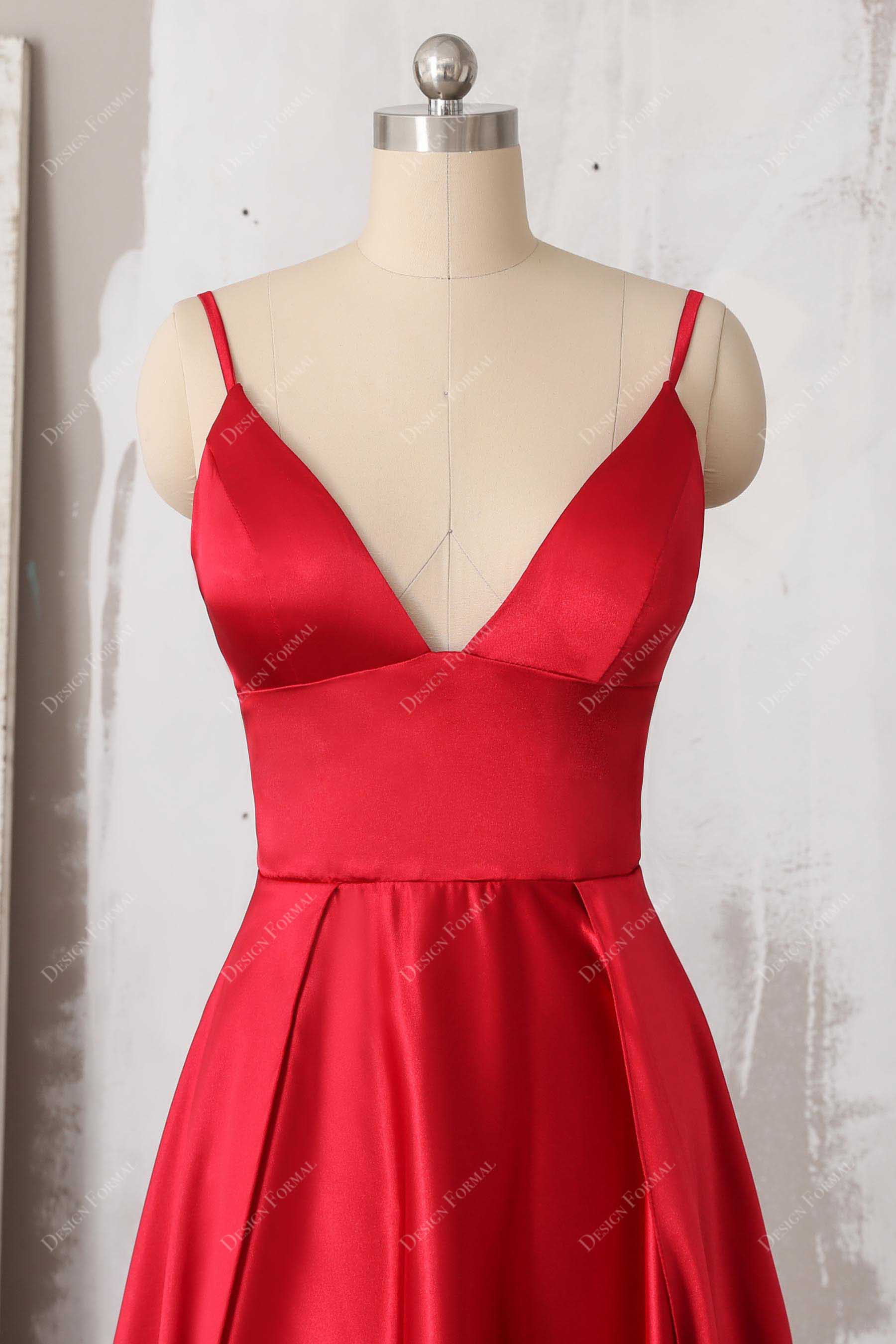 Red empire waist dress deals