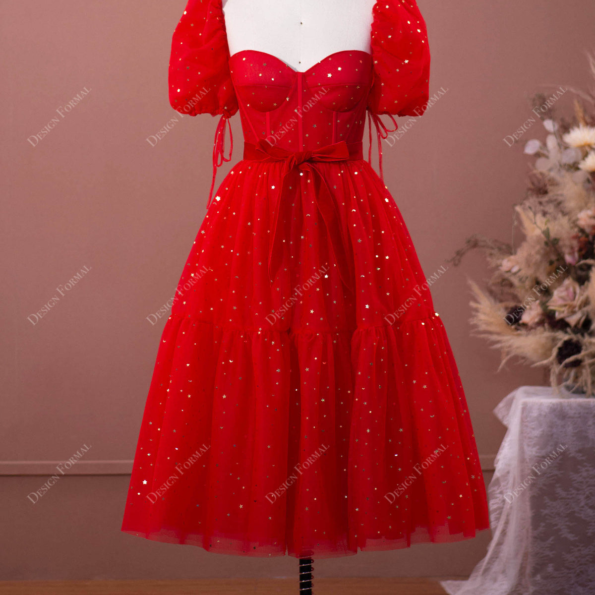 red puffy dress short HUYMMAF Women's 2025 Summer Casual Square Neck Puff Sleeve A Line Dress Short Dress at Amazon Women's Clothing store Red taffeta A Sweet Red Lace Top Puffy