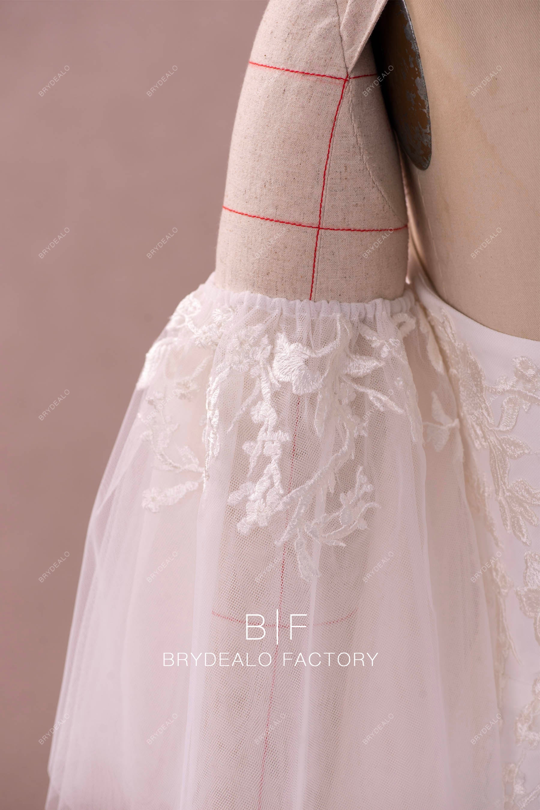 removable flutter tulle sleeves wedding dress