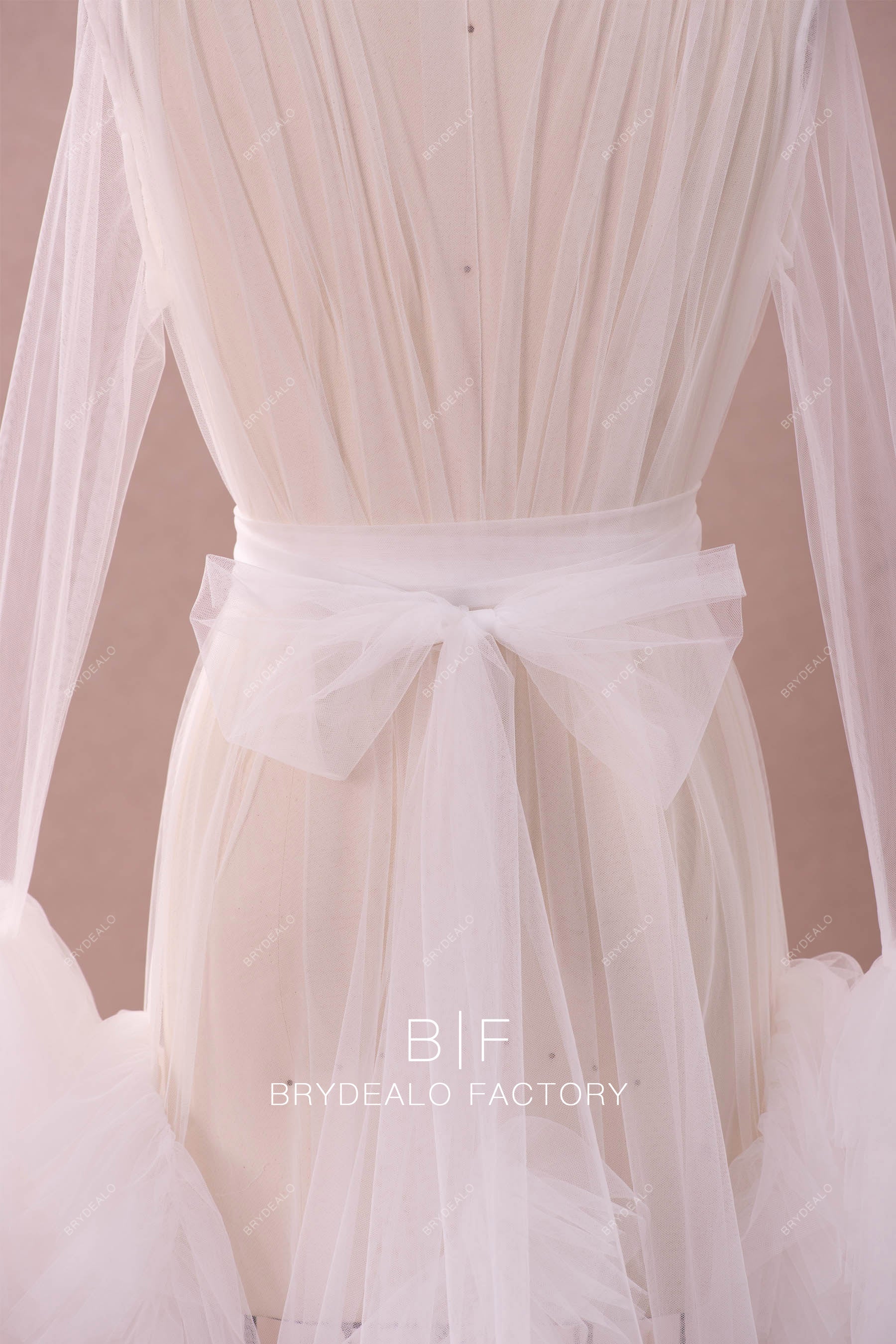 removable tulle sash maternity robe for photoshoot
