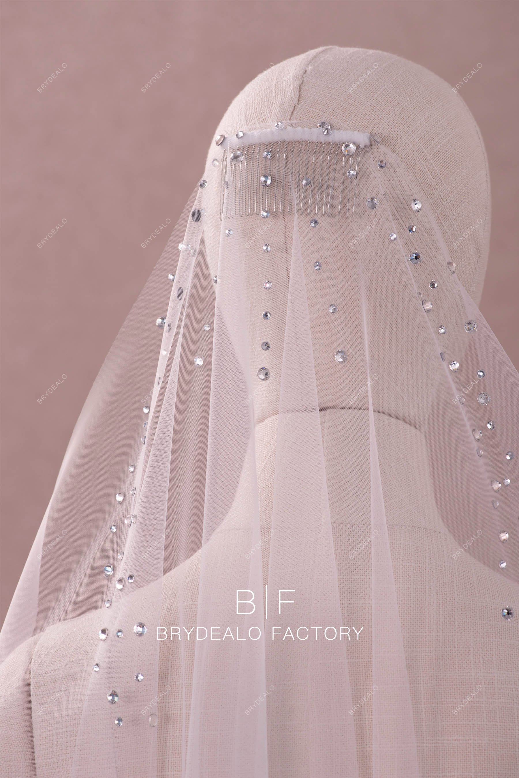 sparkly rhinestones wedding veil