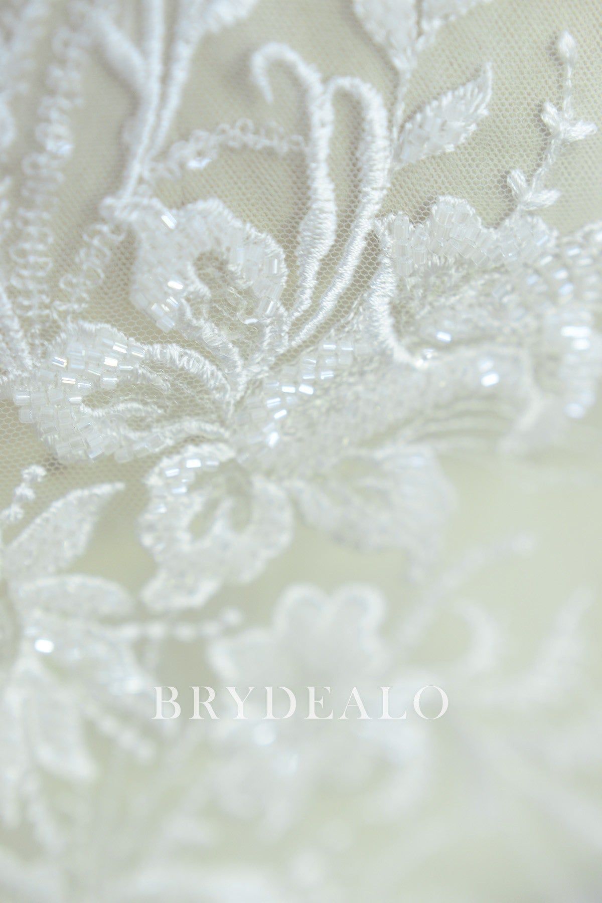 Designer Shimmery Beaded Flower Lace Fabric