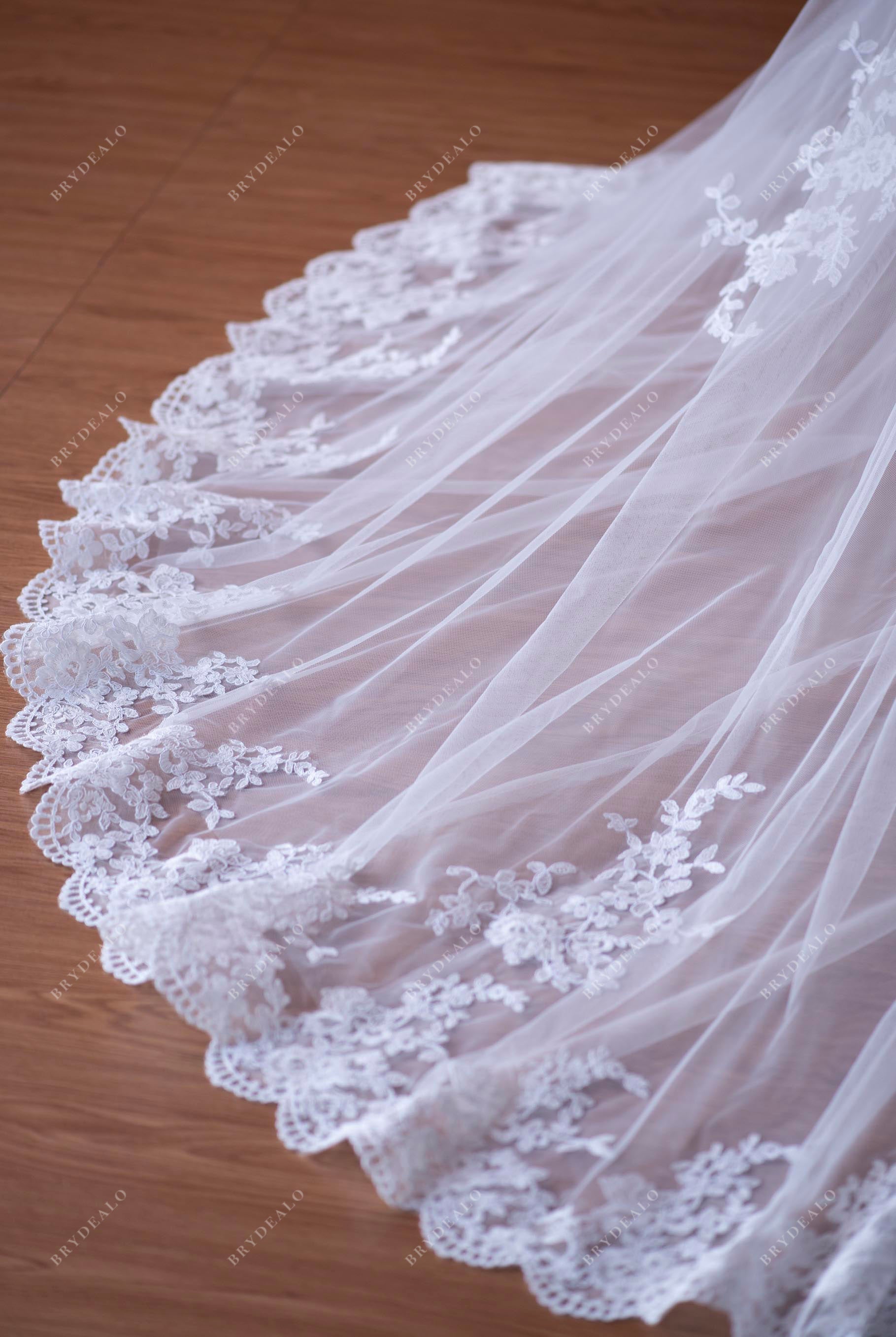 romantic flower lace long bridal overskirt