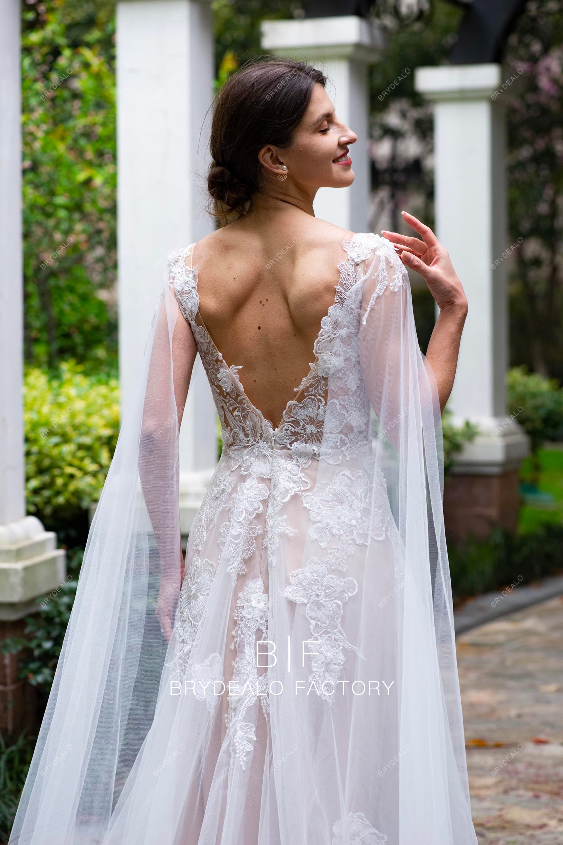 romantic shoulder veil wedding dress