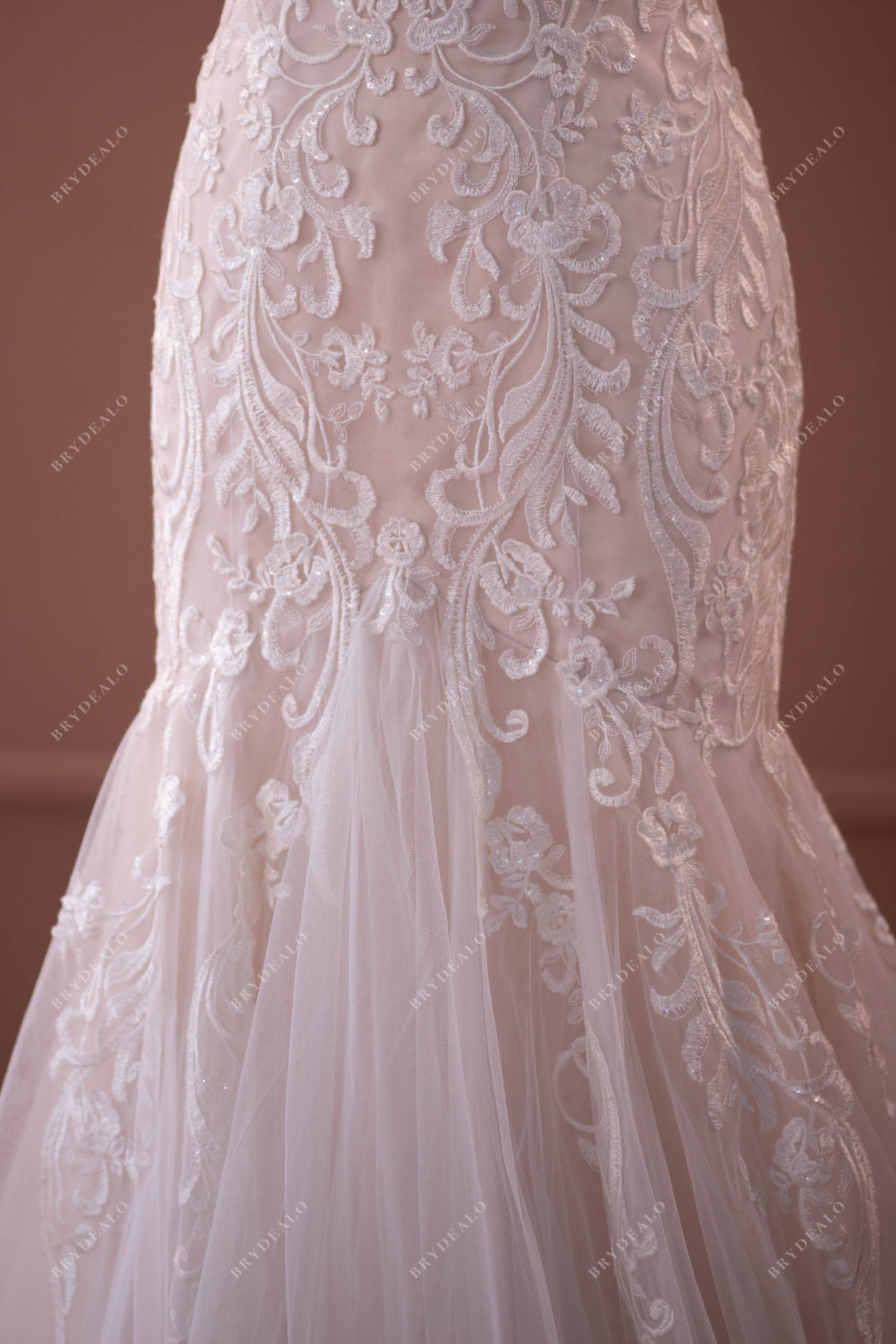 wild lace trumpet designer destination wedding dress
