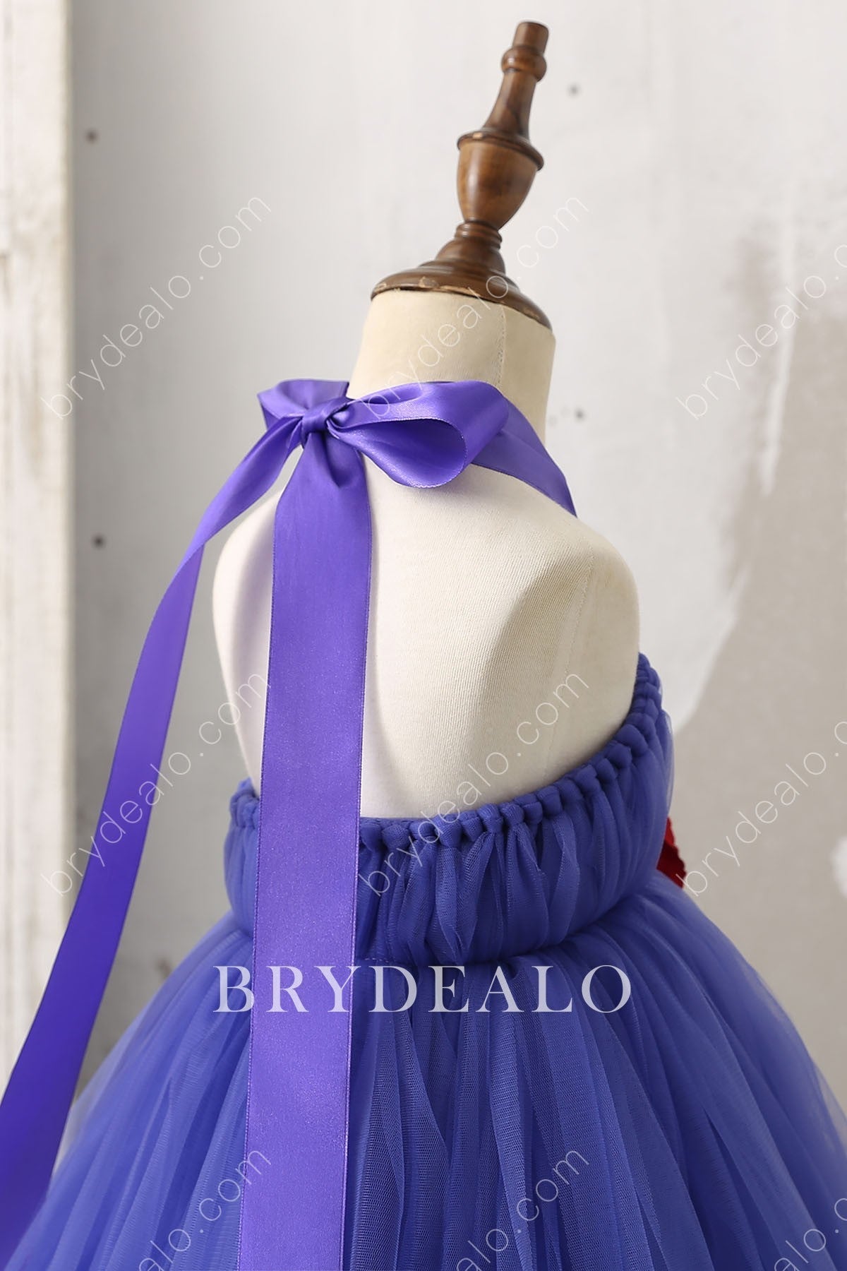 Royal Blue Halter Tie Flower Girl Ball Gown Online