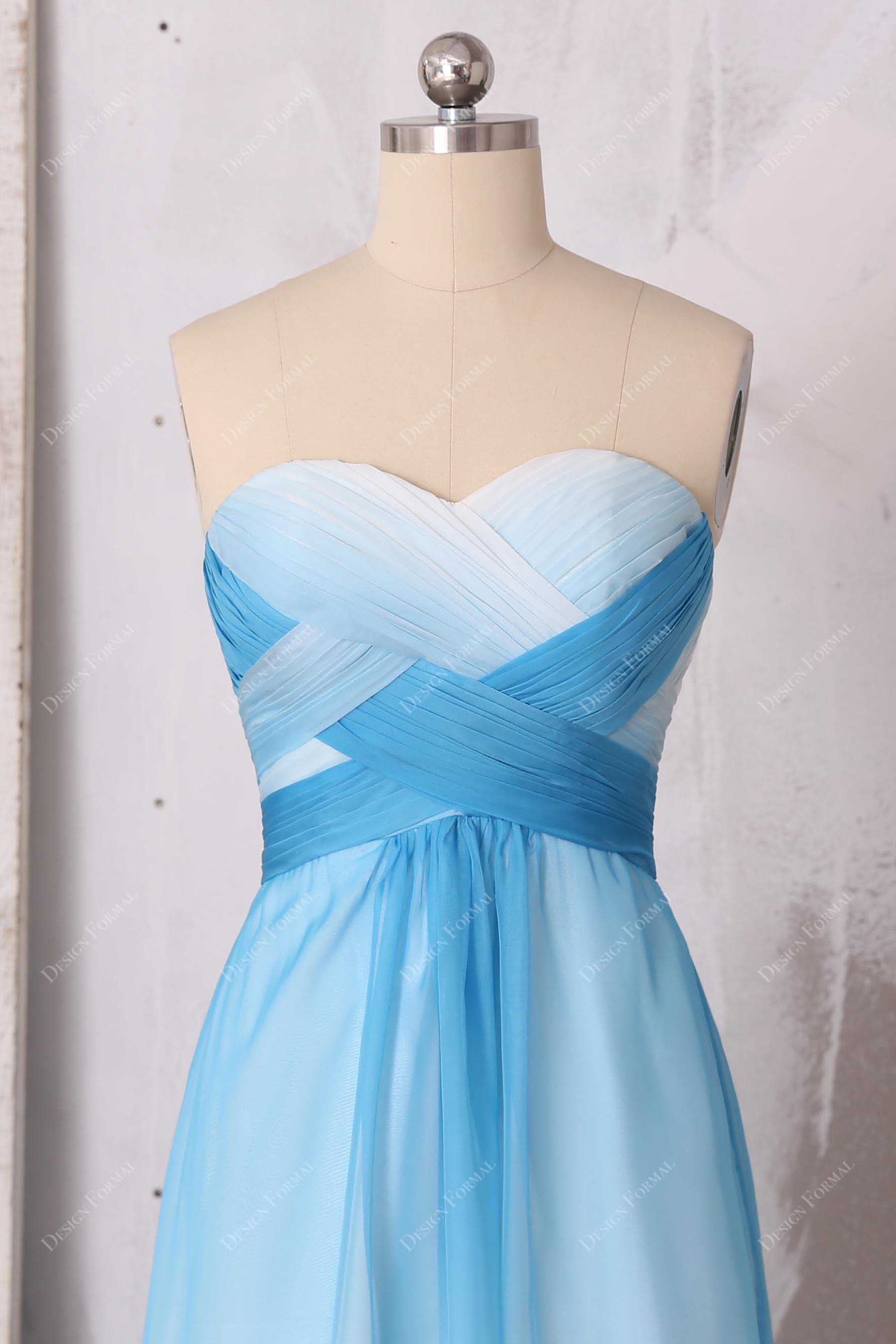 ruched sweetheart strapless bridesmaid dress