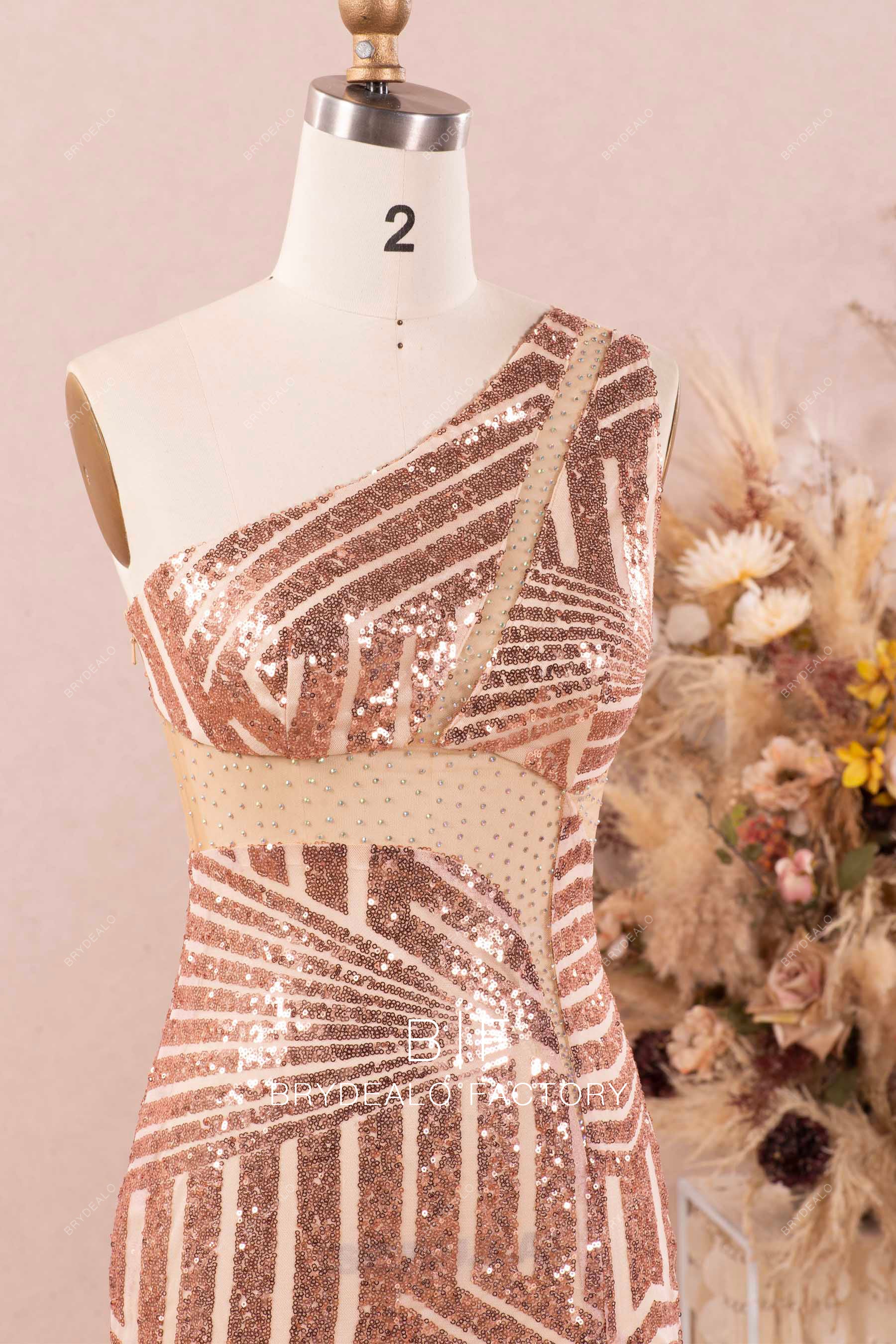 sexy hollow sparkly prom dress