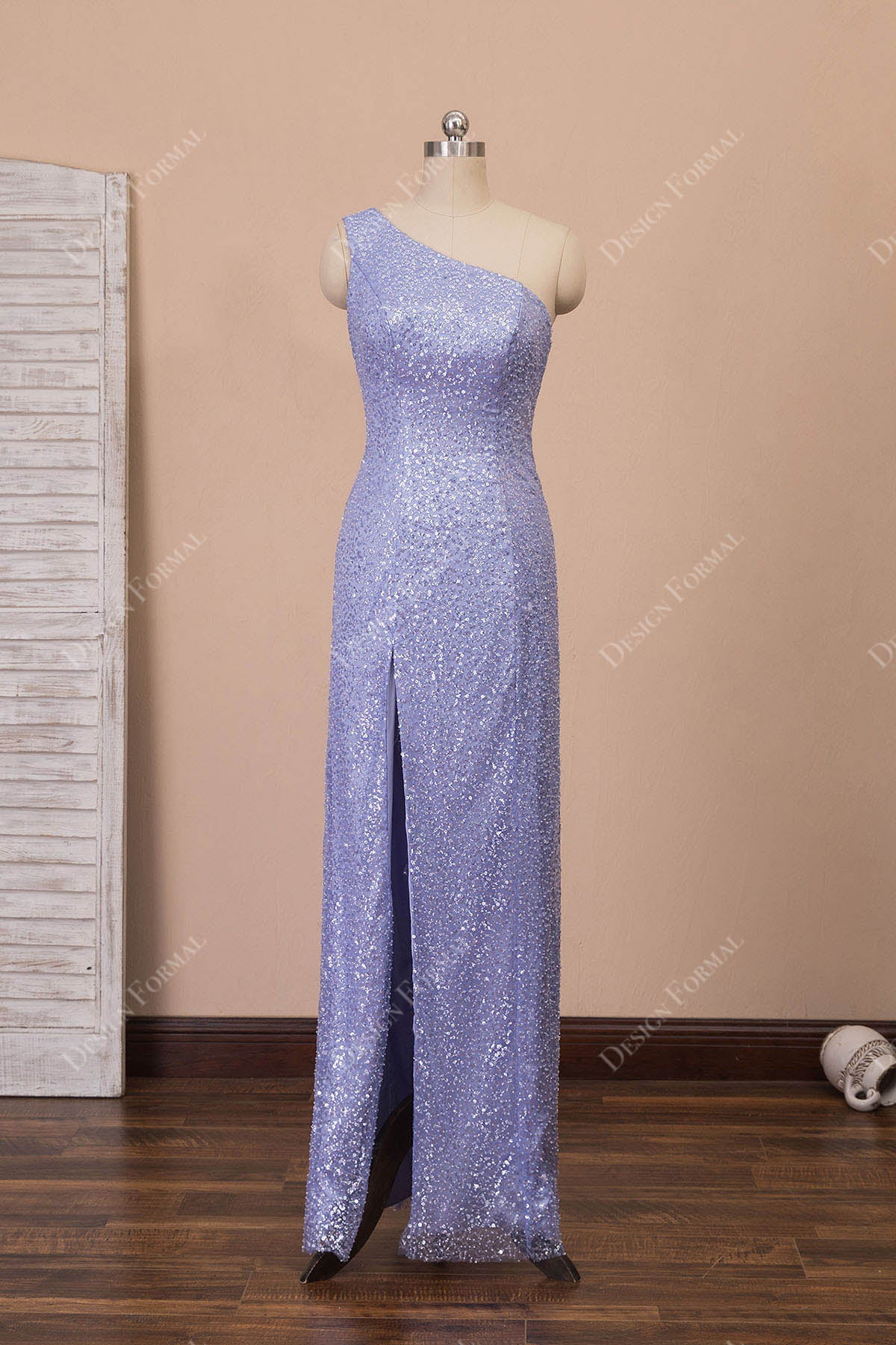 sexy slit sheath sleeveless prom dress