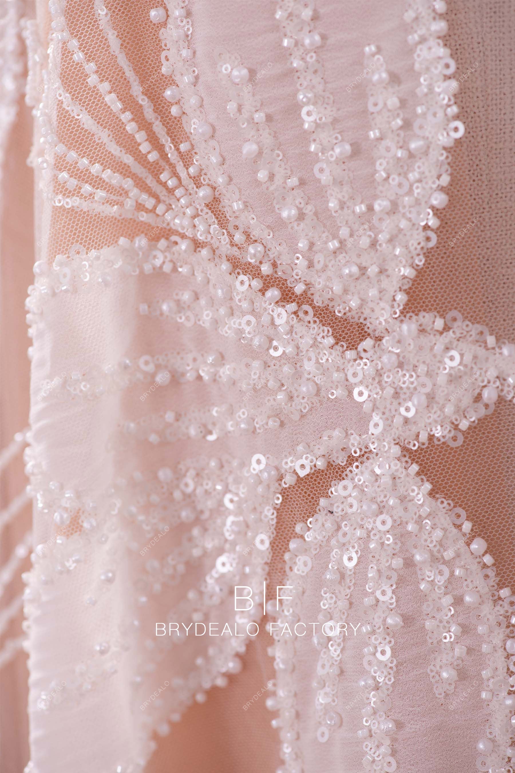 delicate sheer beading chiffon flower lace