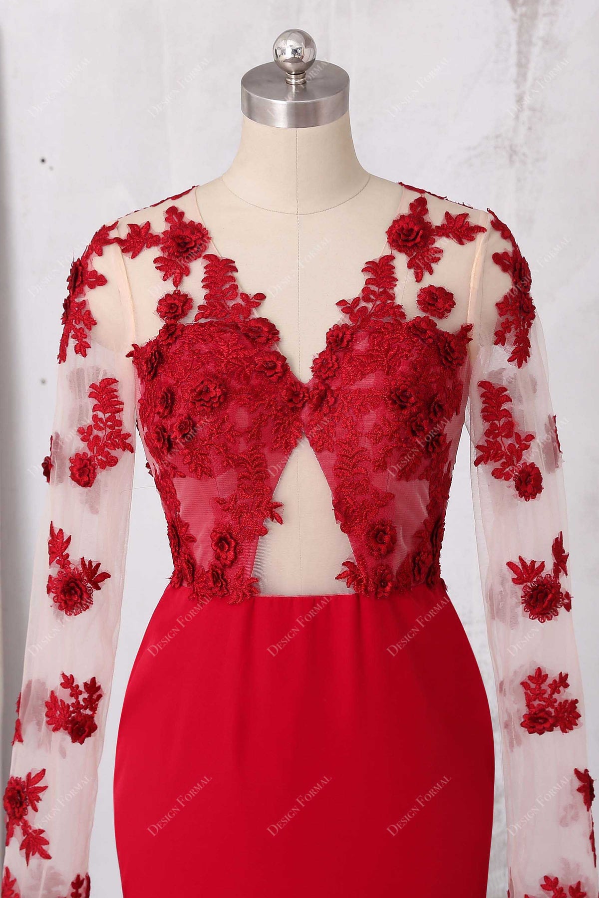 Blossom Dreams 3D Floral Dress (Rust Red)