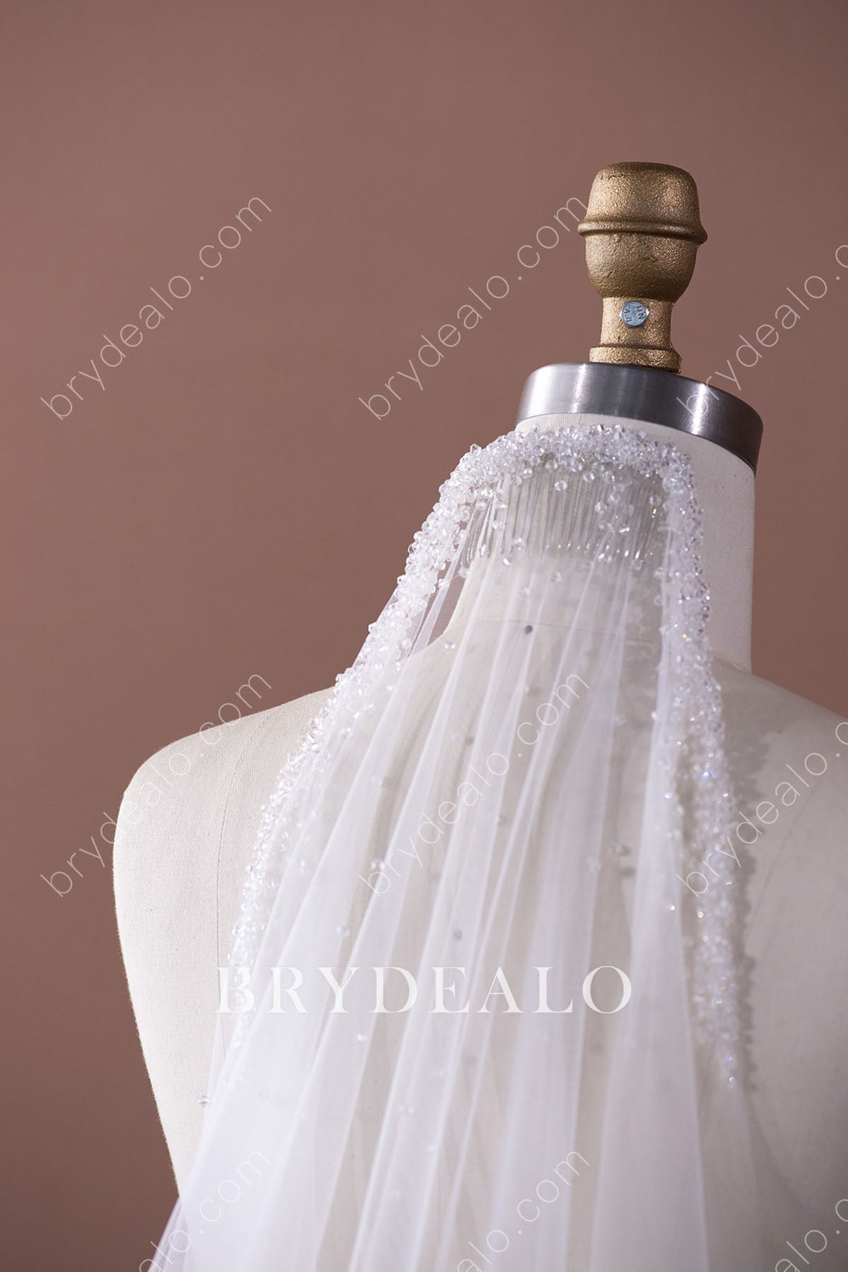 Modern Clear Crystal Wedding Veil