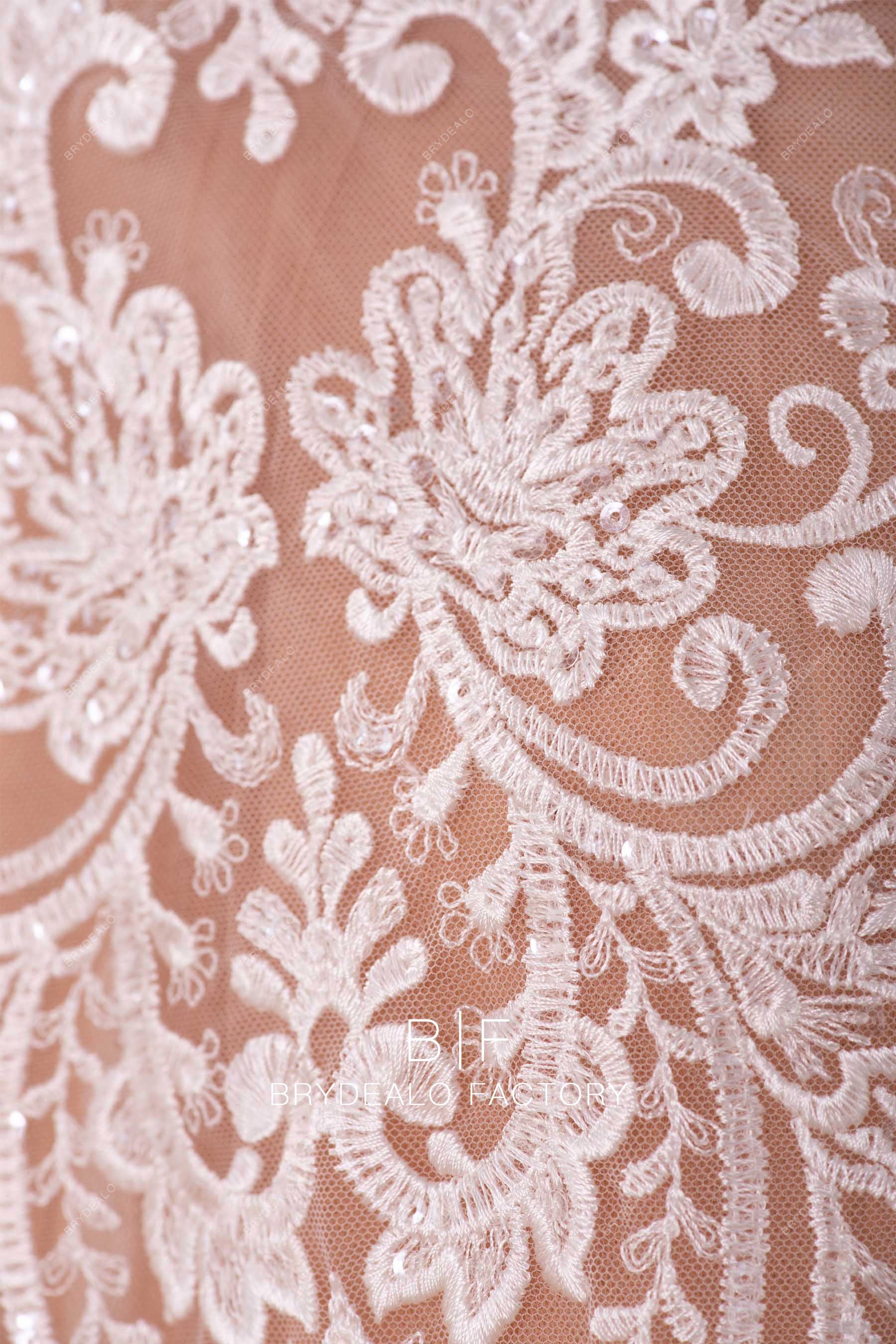 high quality shimmery lace fabric online