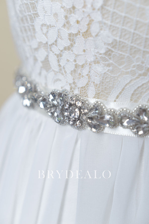 Stunning Beading Rhinestones Wedding Dress Sash