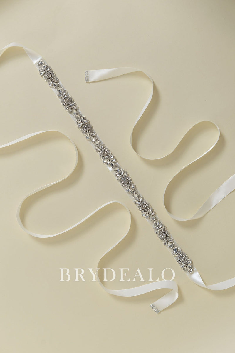 Sparkly Graduated Pearl Rhinestones Bridal Sash Online