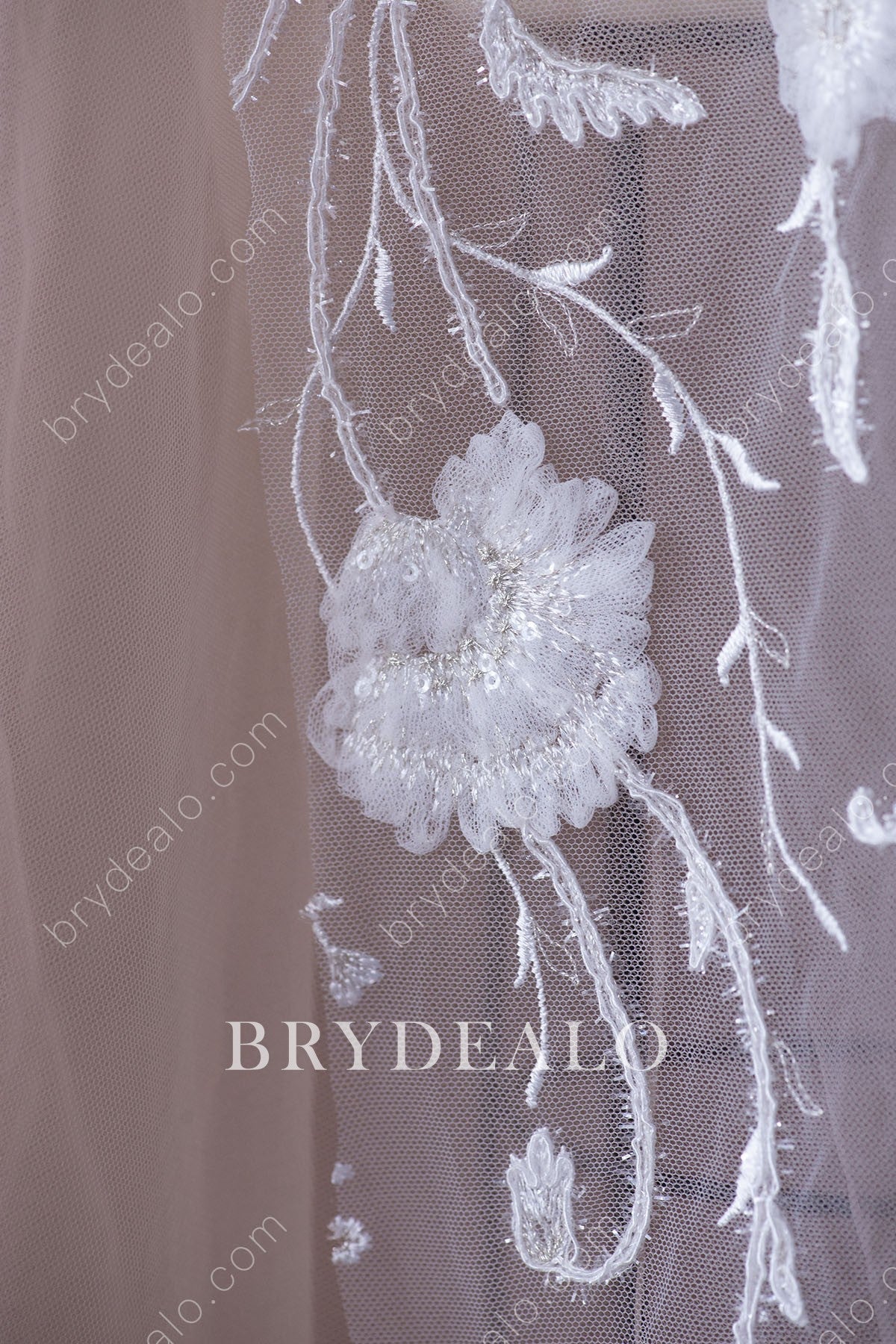 Best Stylish Sequin Flowers Vine Bridal Lace Fabric by the yard
