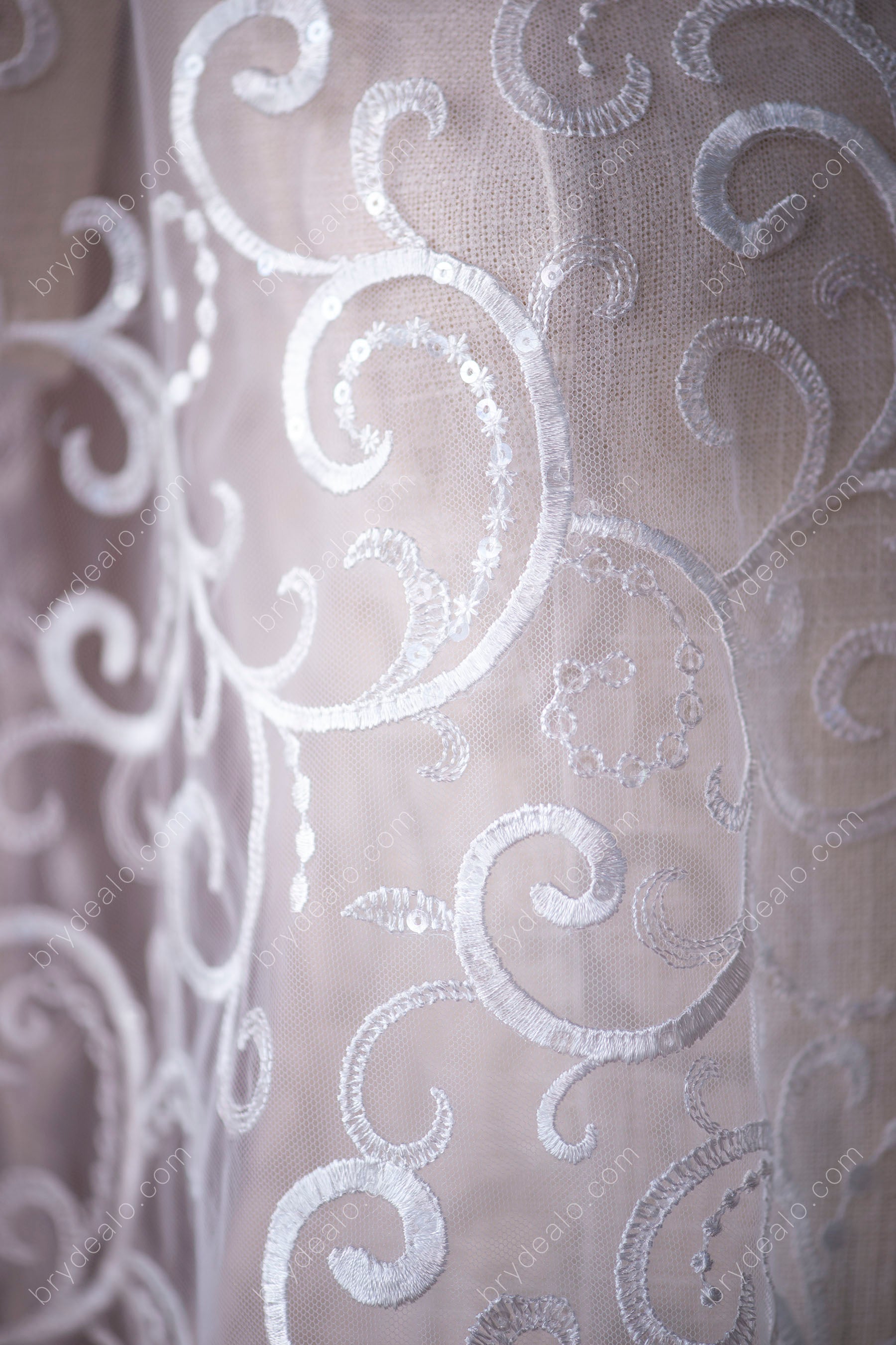 Best Sequin Abstract Bridal Lace Fabric