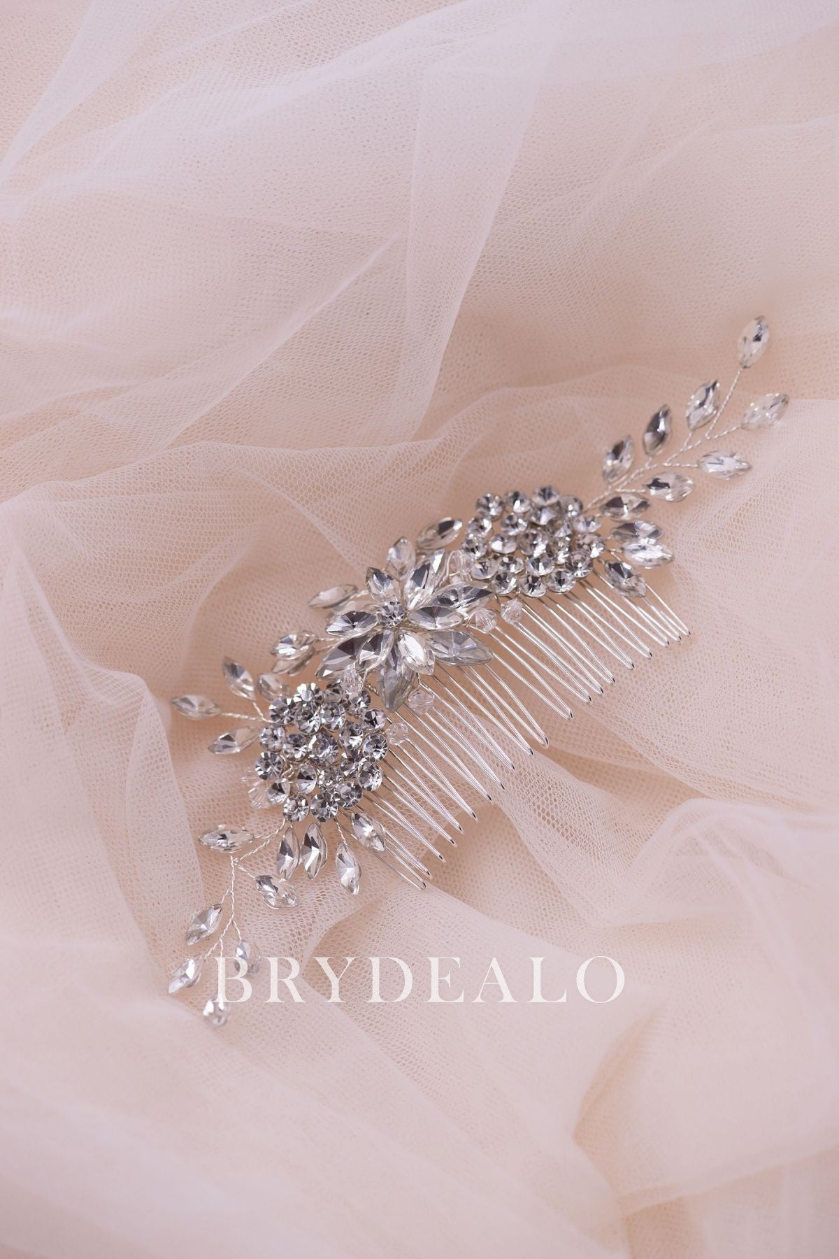 Modern Shiny Crystals Bridal Comb Set for Wedding