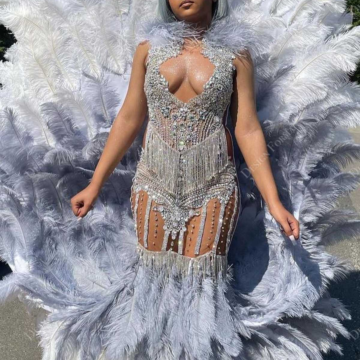 viral silver prom dress prank ZAPAKA Women Sparkly Silver Mirror Prom Dress with Slit A-Line V-Neck Party Dress, Silver / US16
