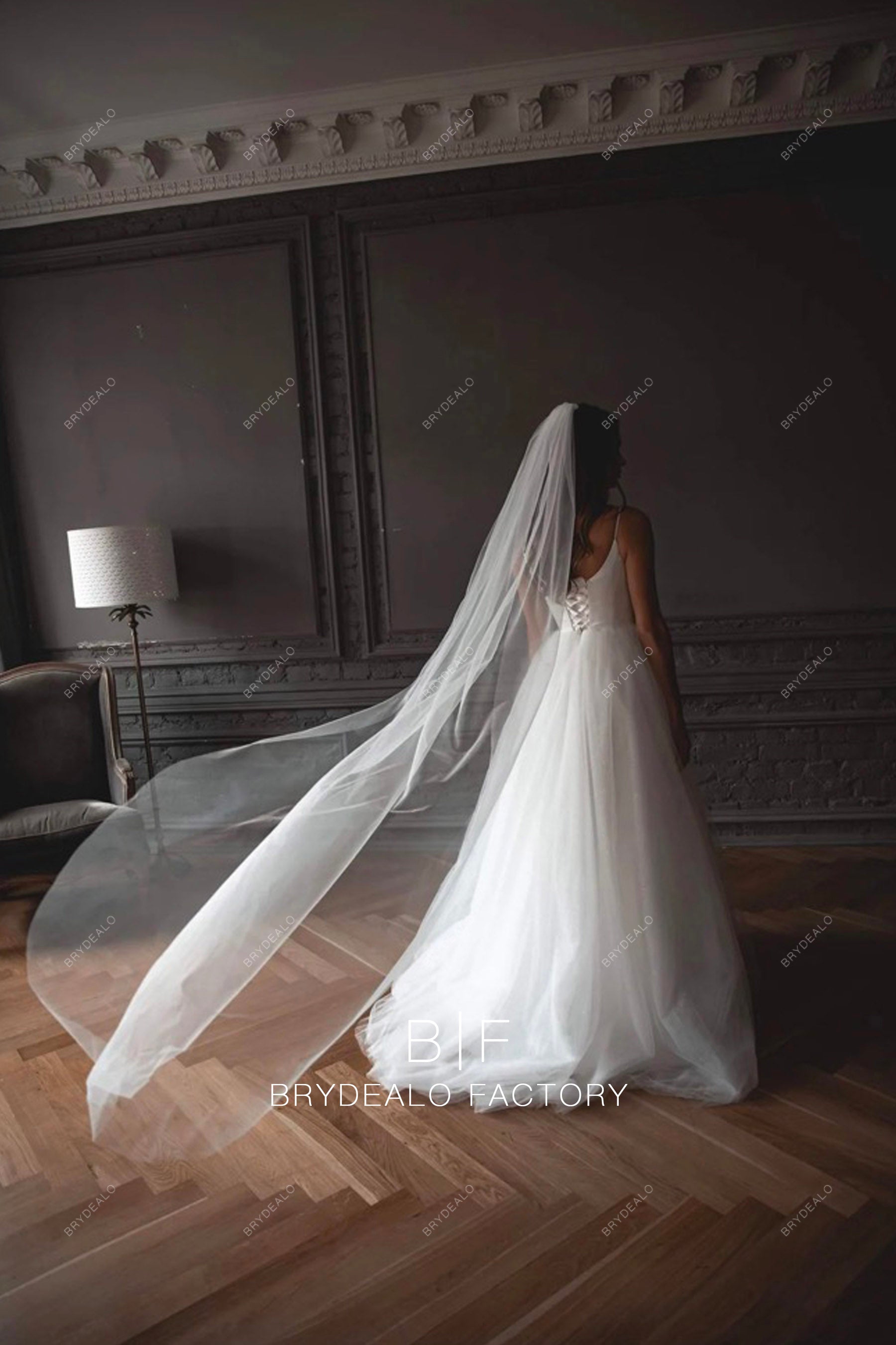 simple soft tulle Long Bridal Veil for sale