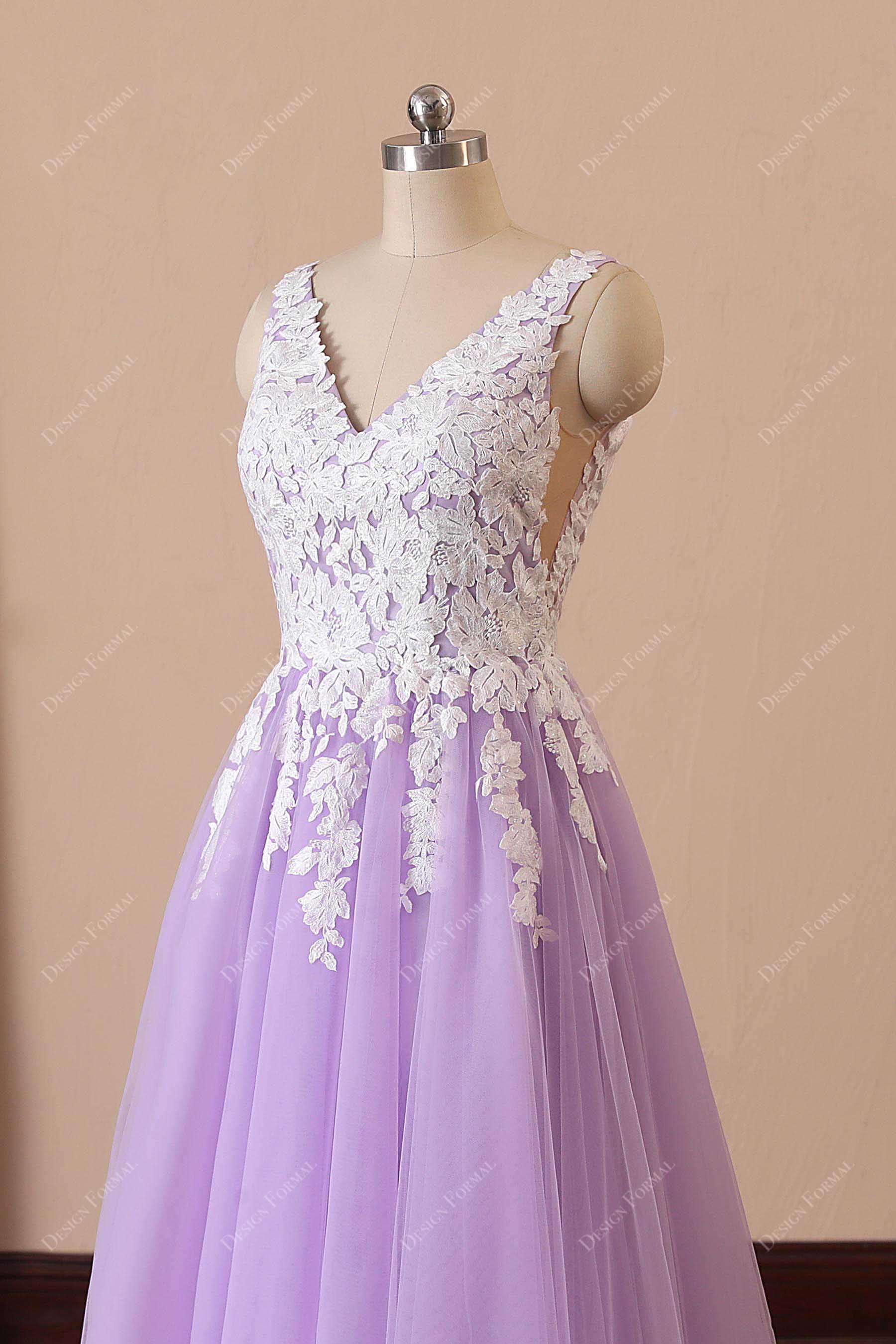 sleeveless ivory appliqued prom dress 