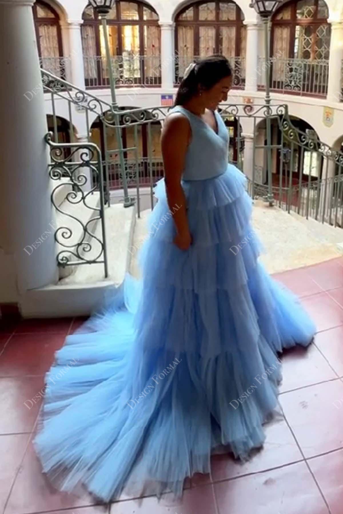 sleeveless ruched tulle formal gown