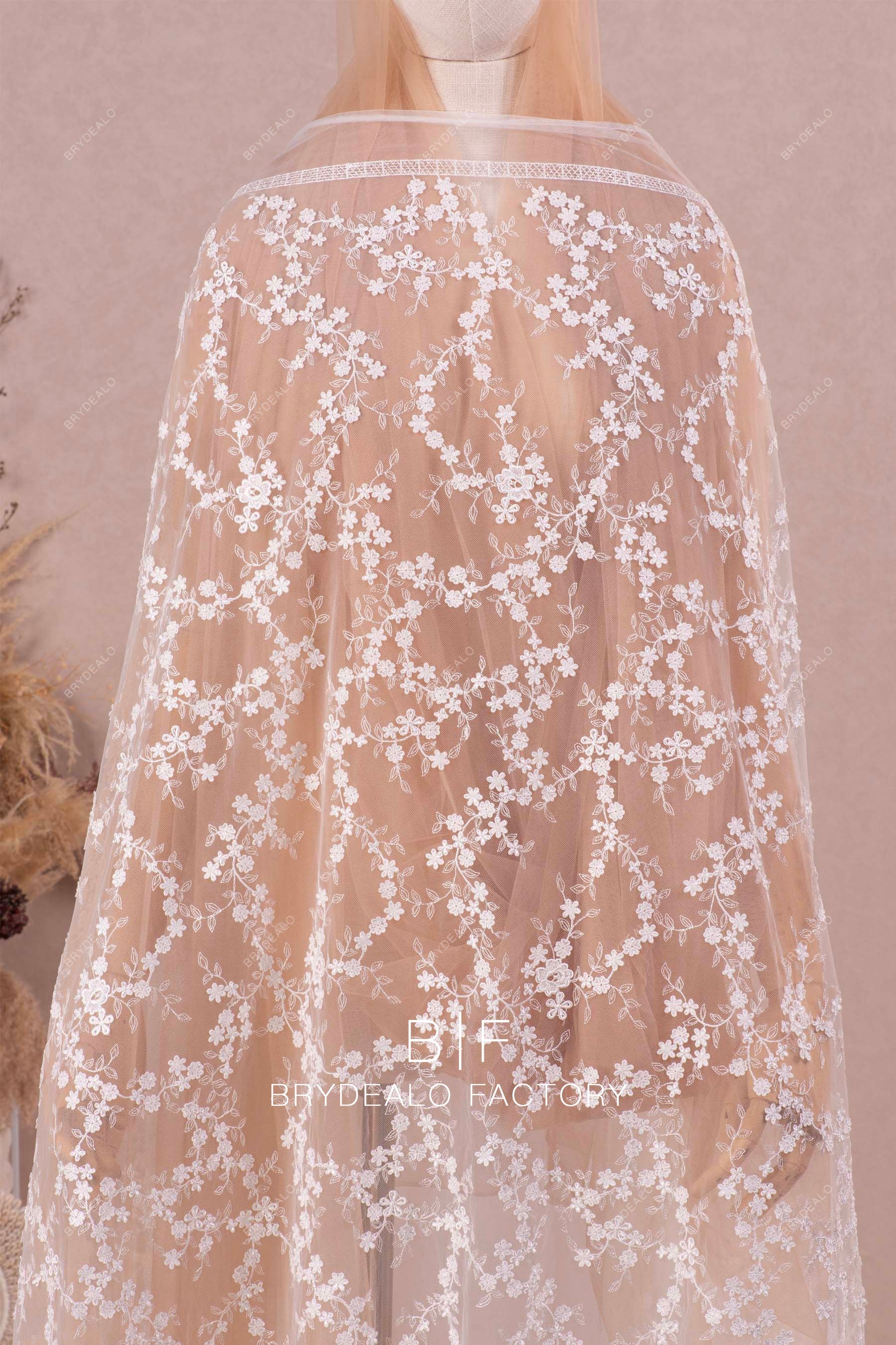 romantic small flower embroidered lace
