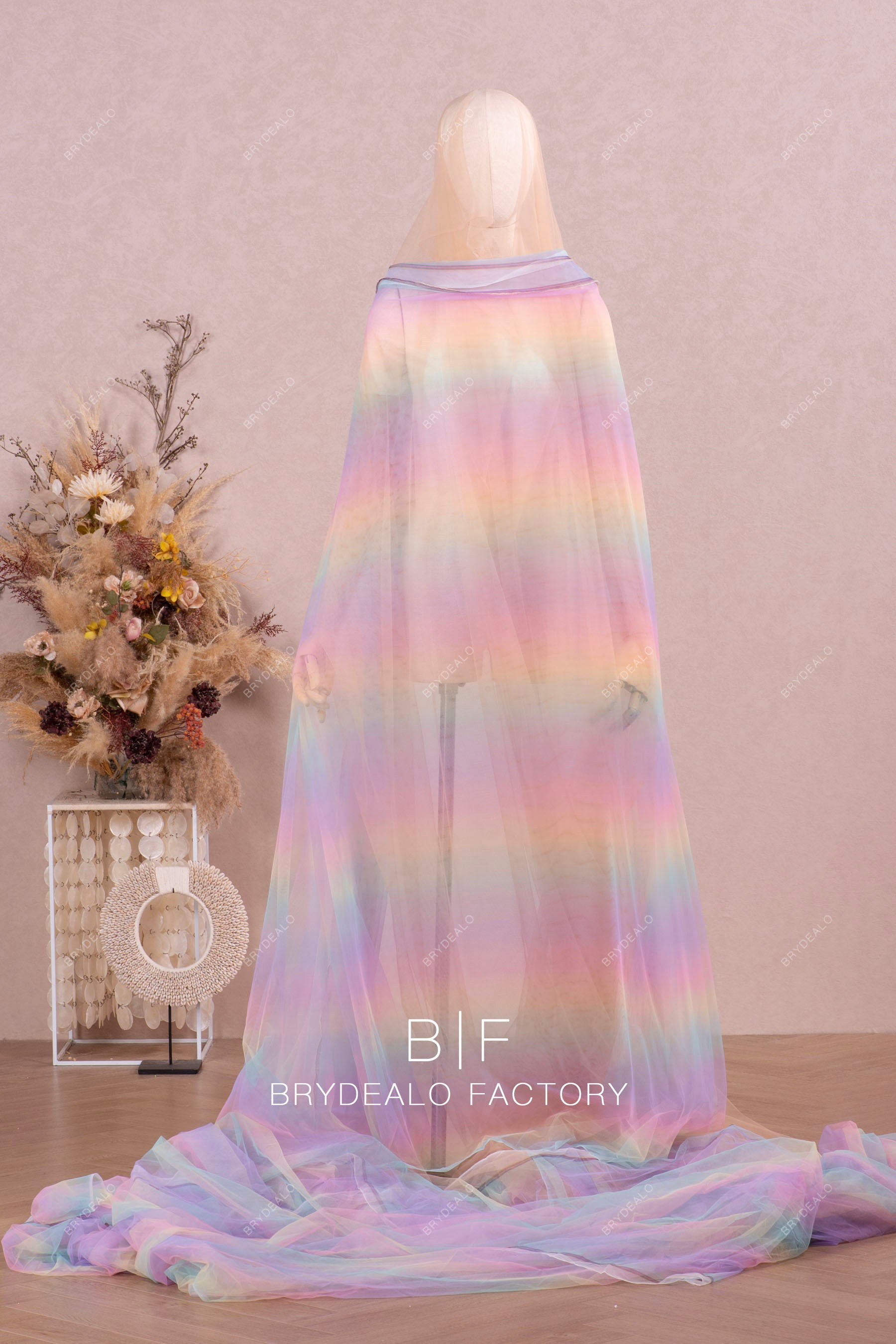 Unique Rainbow Soft Tulle Fabric For Sale