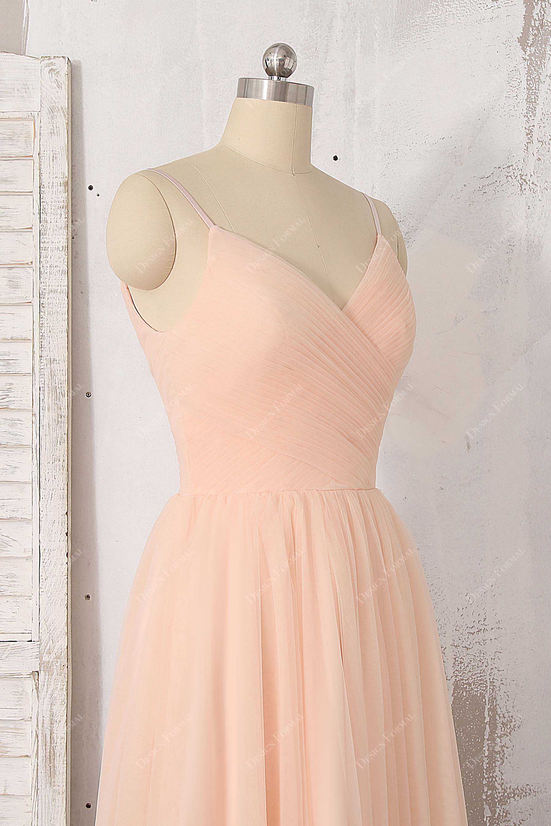 spaghetti straps tulle homecoming dress
