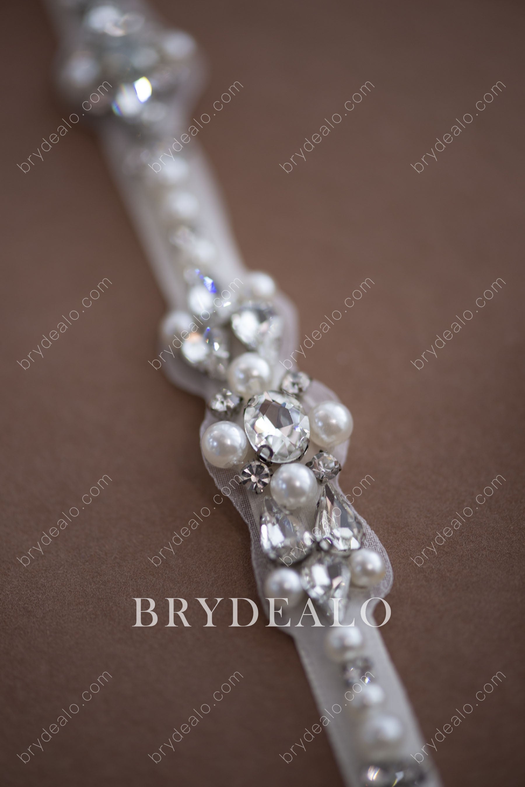 Pearls Crystals Bridal Sash Online