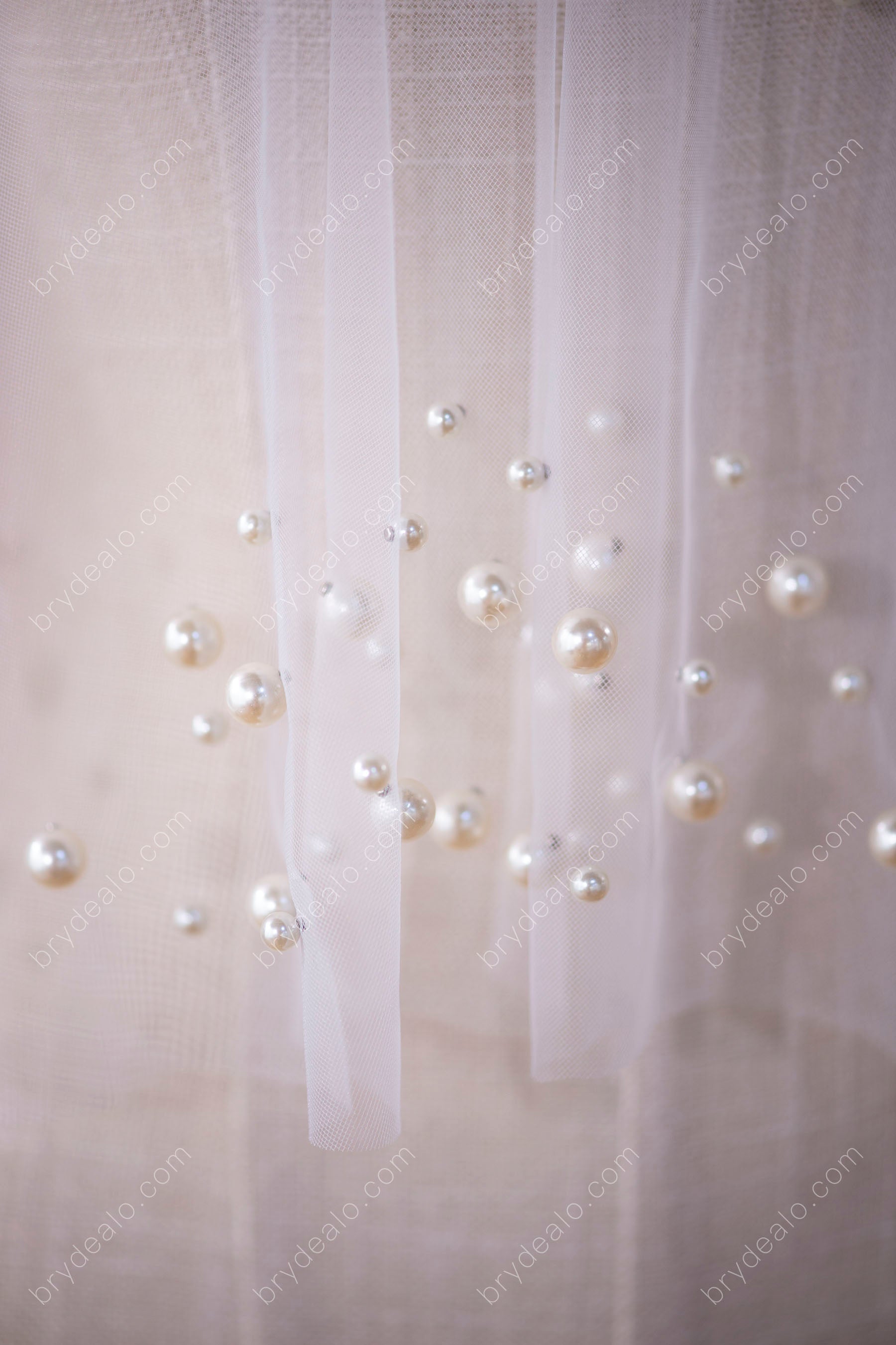 elegant pearls scattered bridal cape