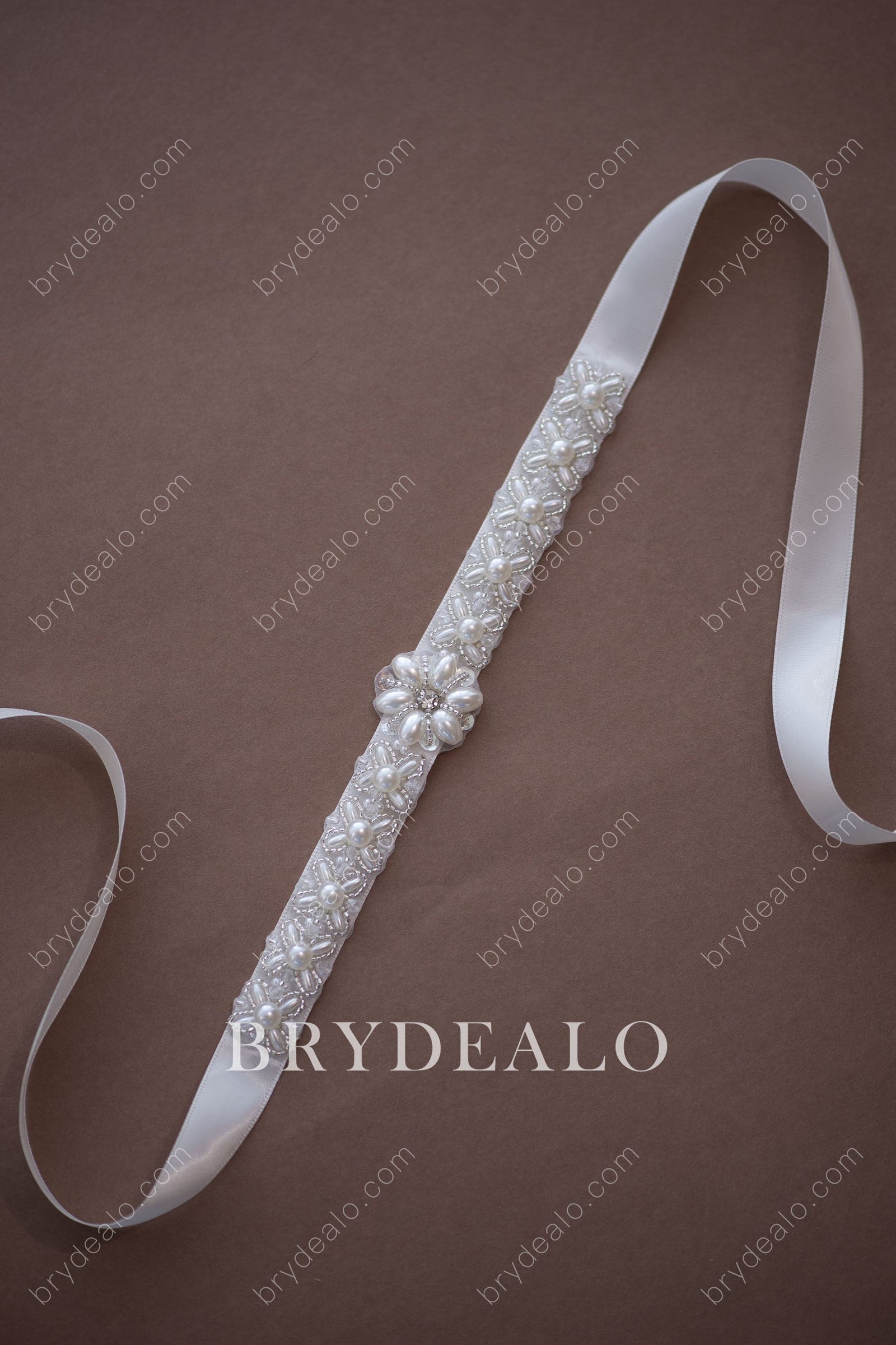 Gorgeous Crystals Pearls Beads Bridal Sash Belt Online