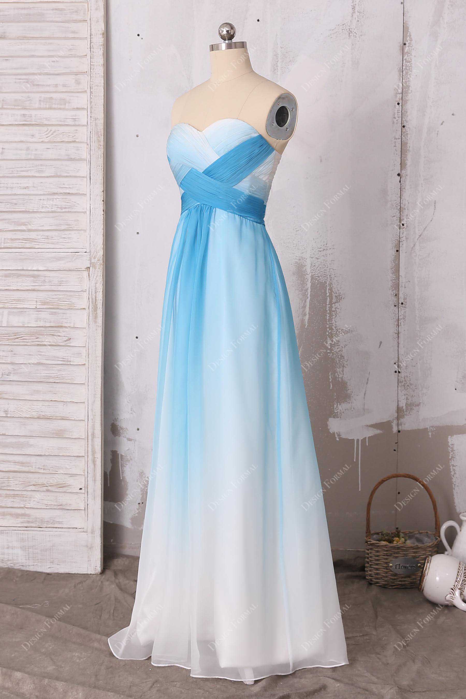 strapless A-line chiffon bridesmaid dress