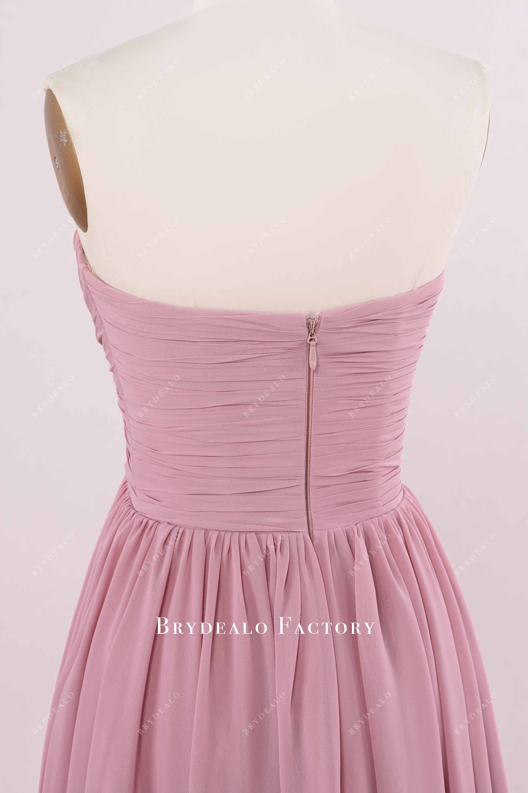 strapless backless formal dress