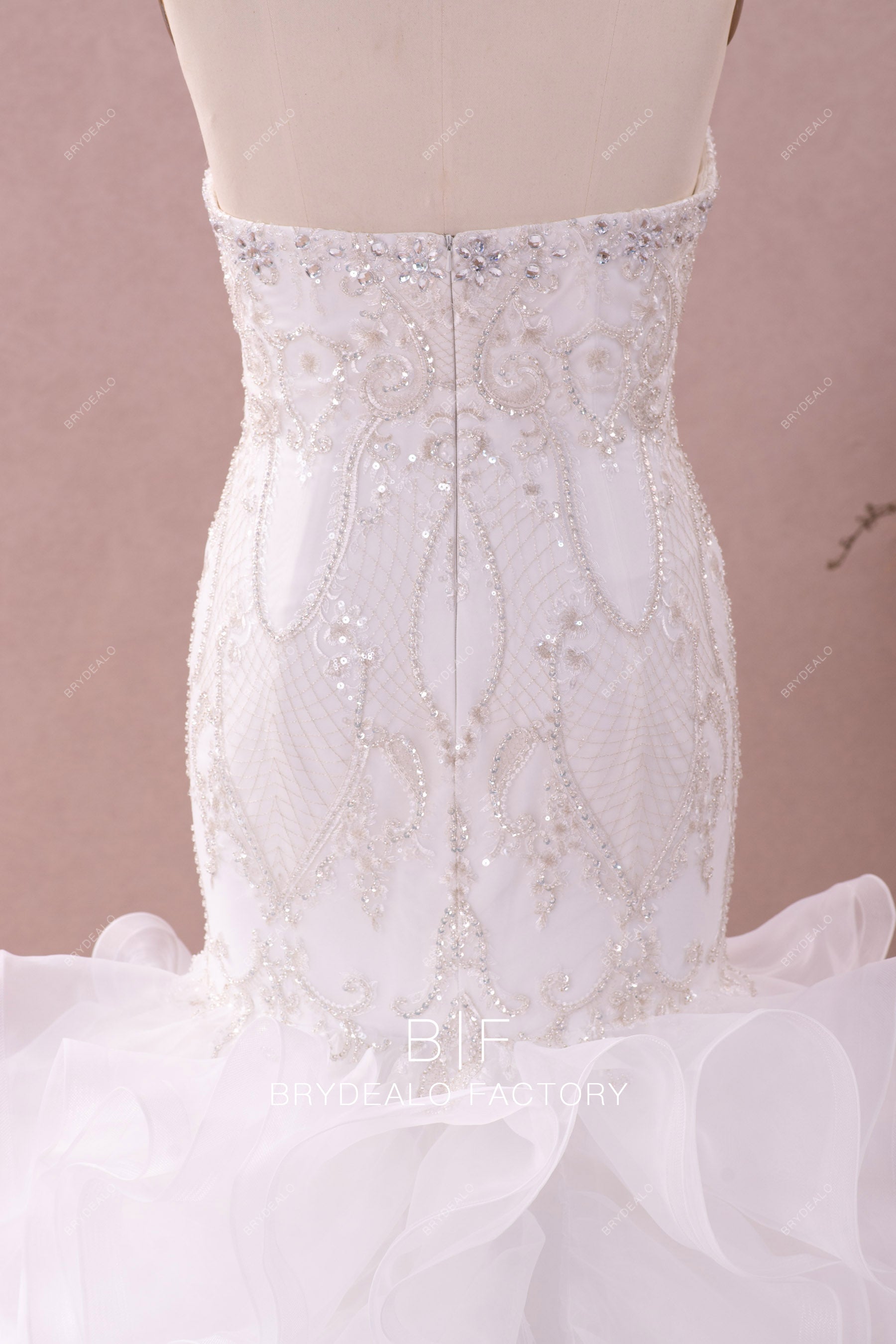 strapless beaded lace timeless celebrity wedding dress