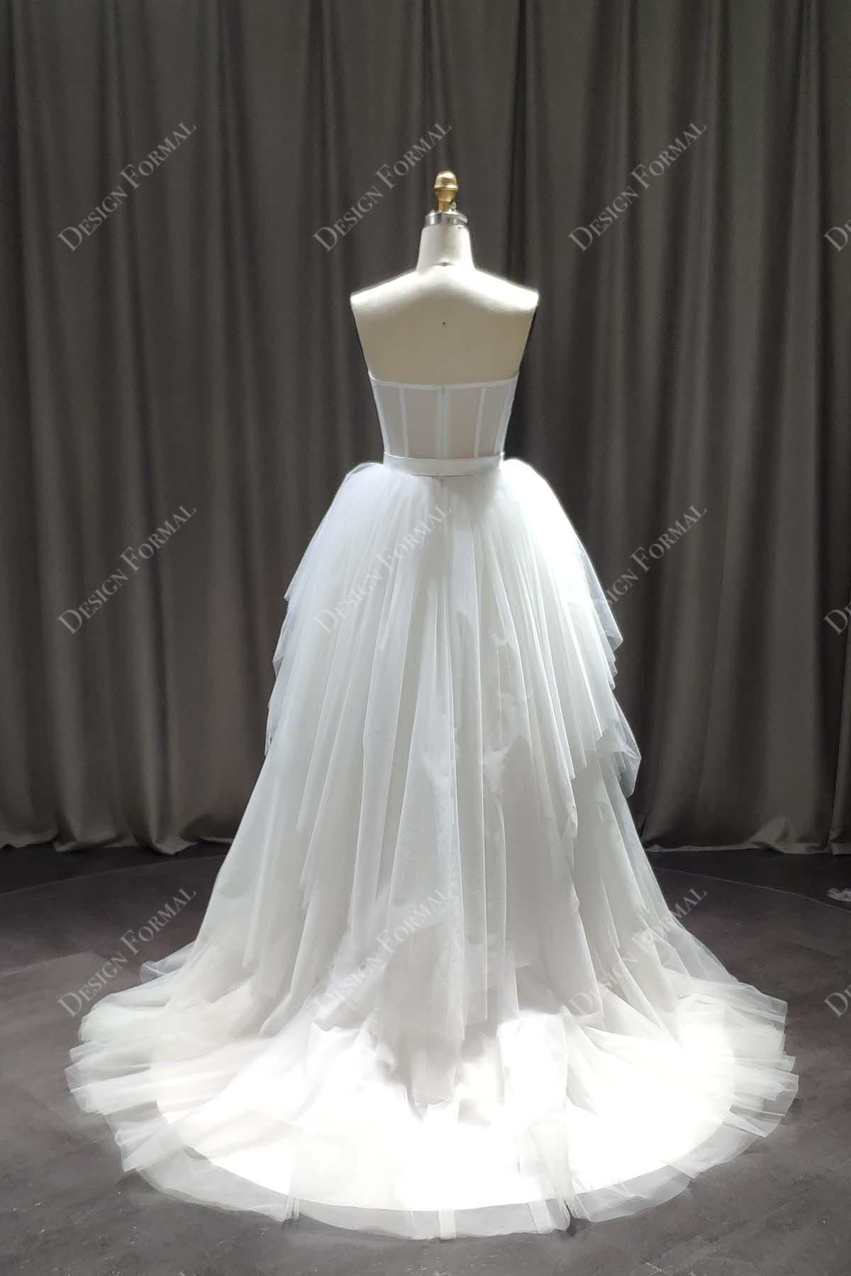 Strapless Sheer Corset A-line Tulle Tailor-Made Wedding Dress