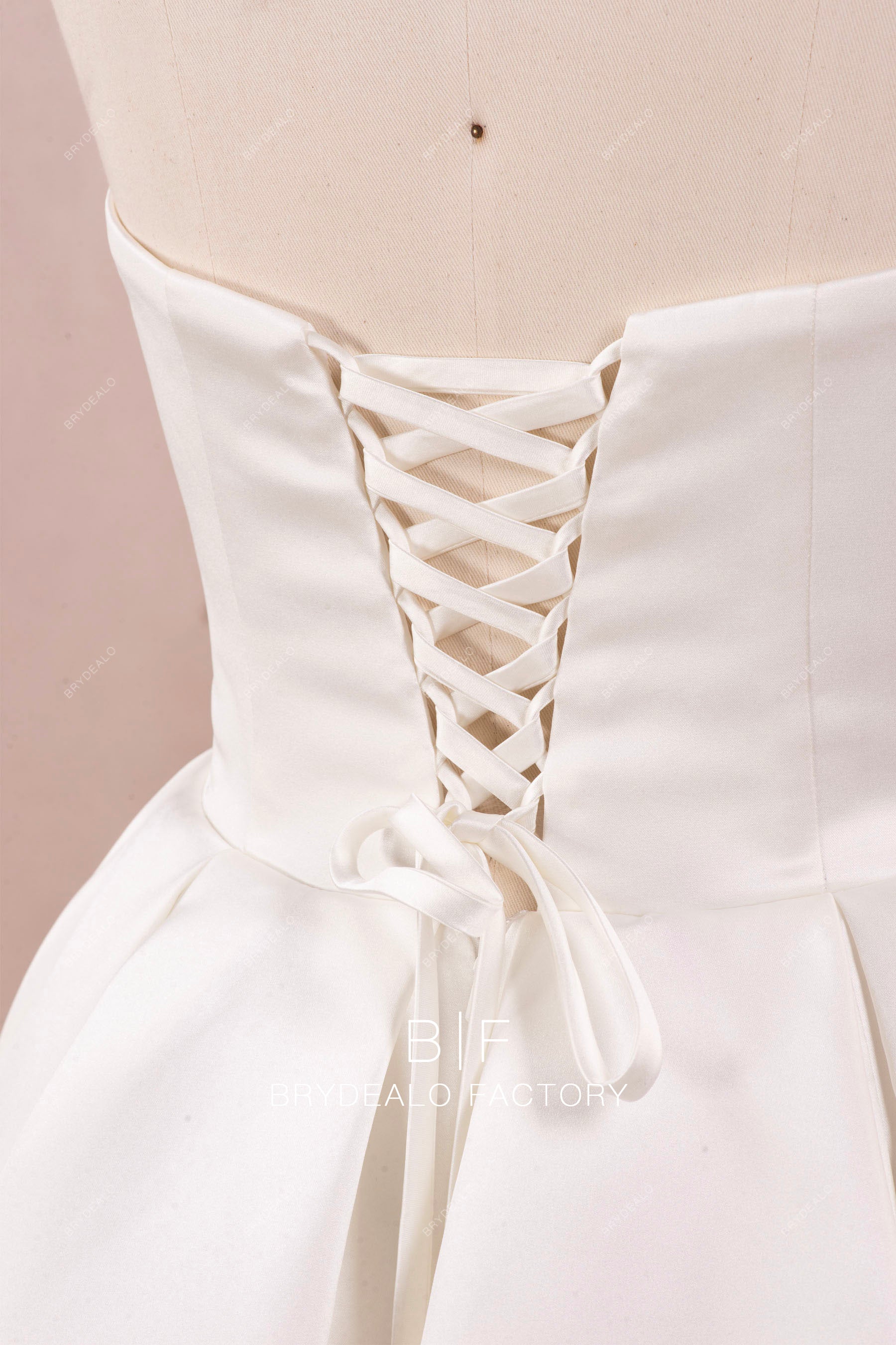 strapless corset satin wedding dress for sale