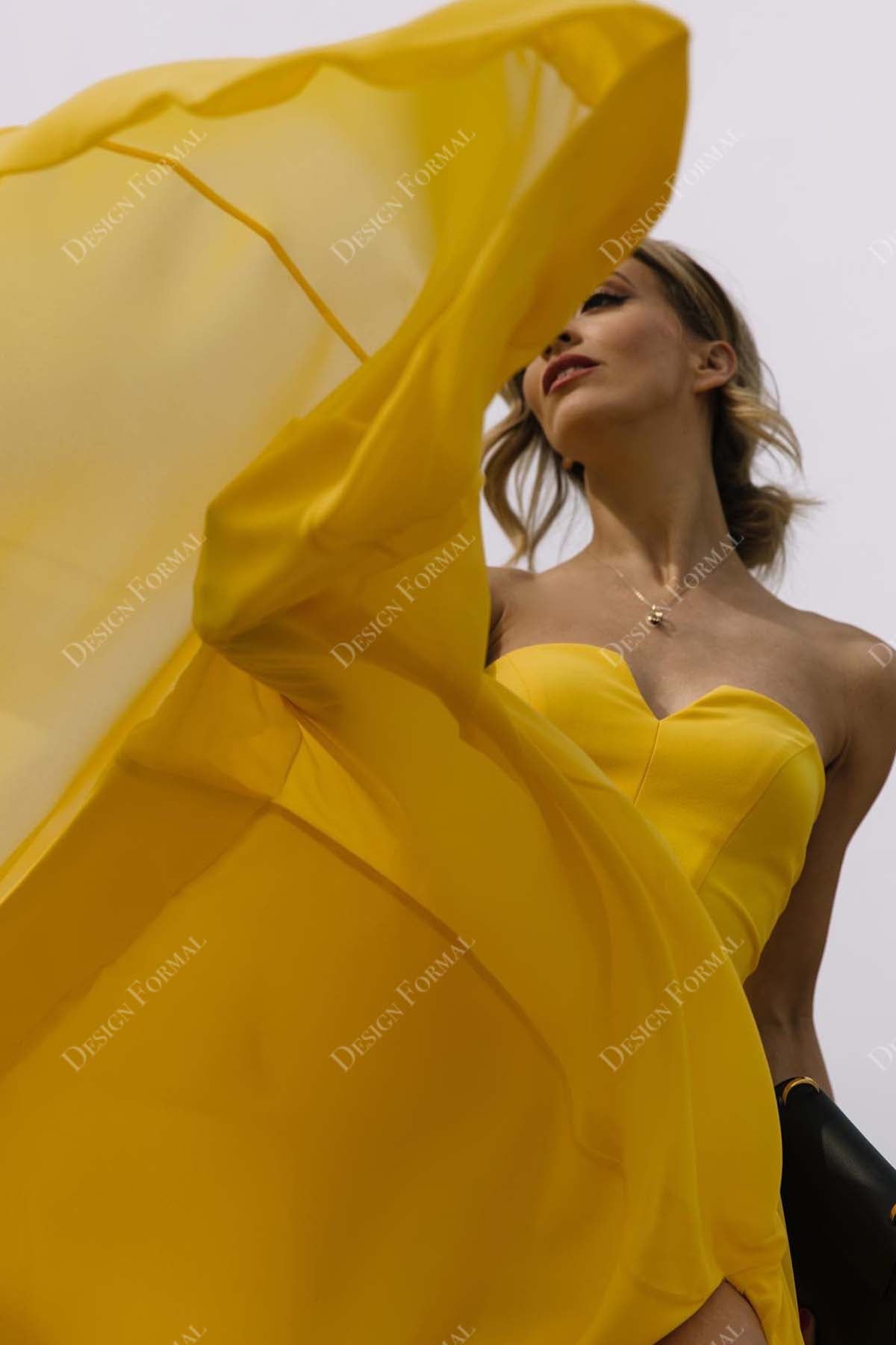 Yellow Chiffon Bridesmaid Dresses Under 50 Dollars