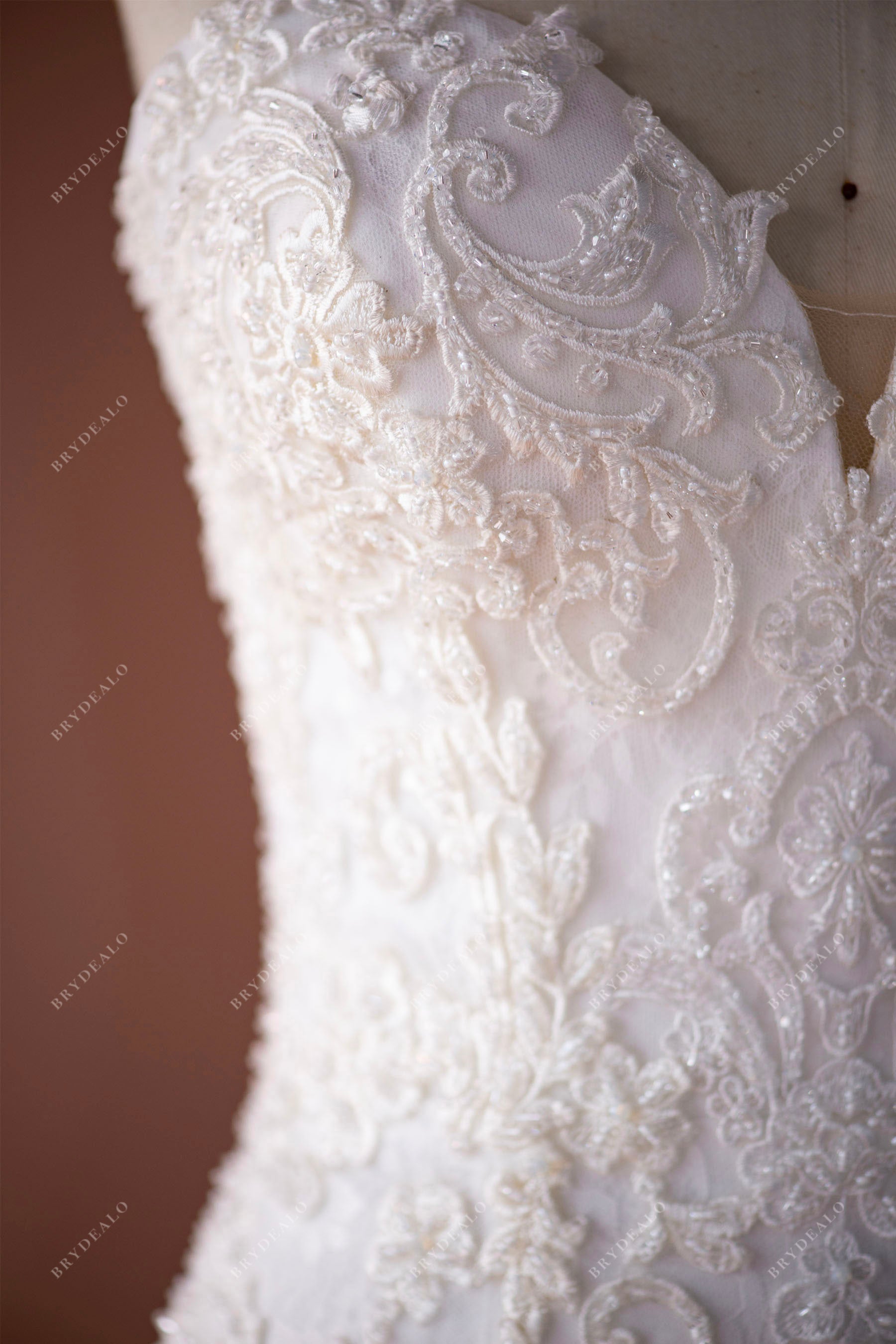 gorgeous beaded lace bridal gown