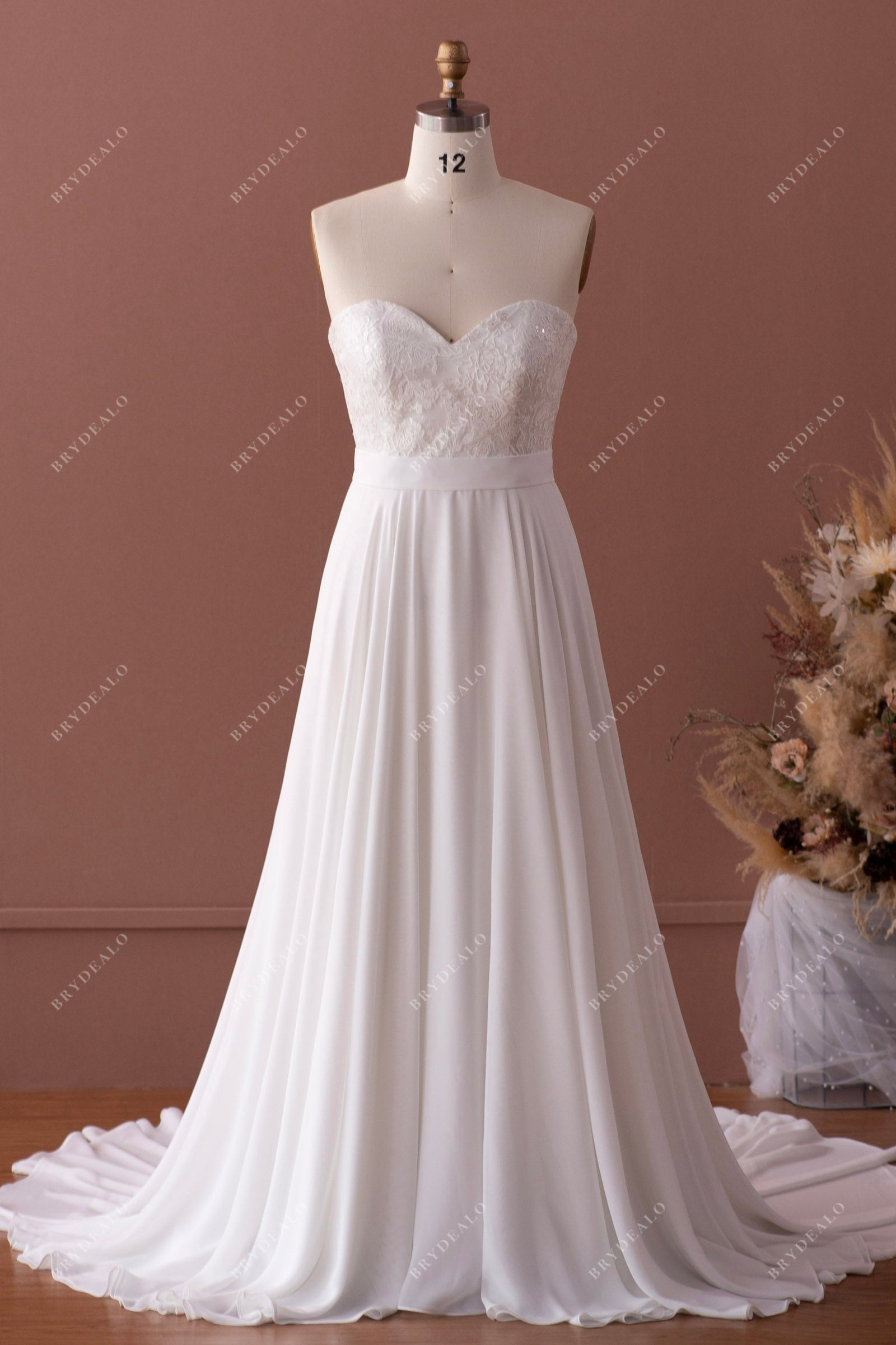 Chiffon Strapless Dresses with Sweetheart Sunset main image 1