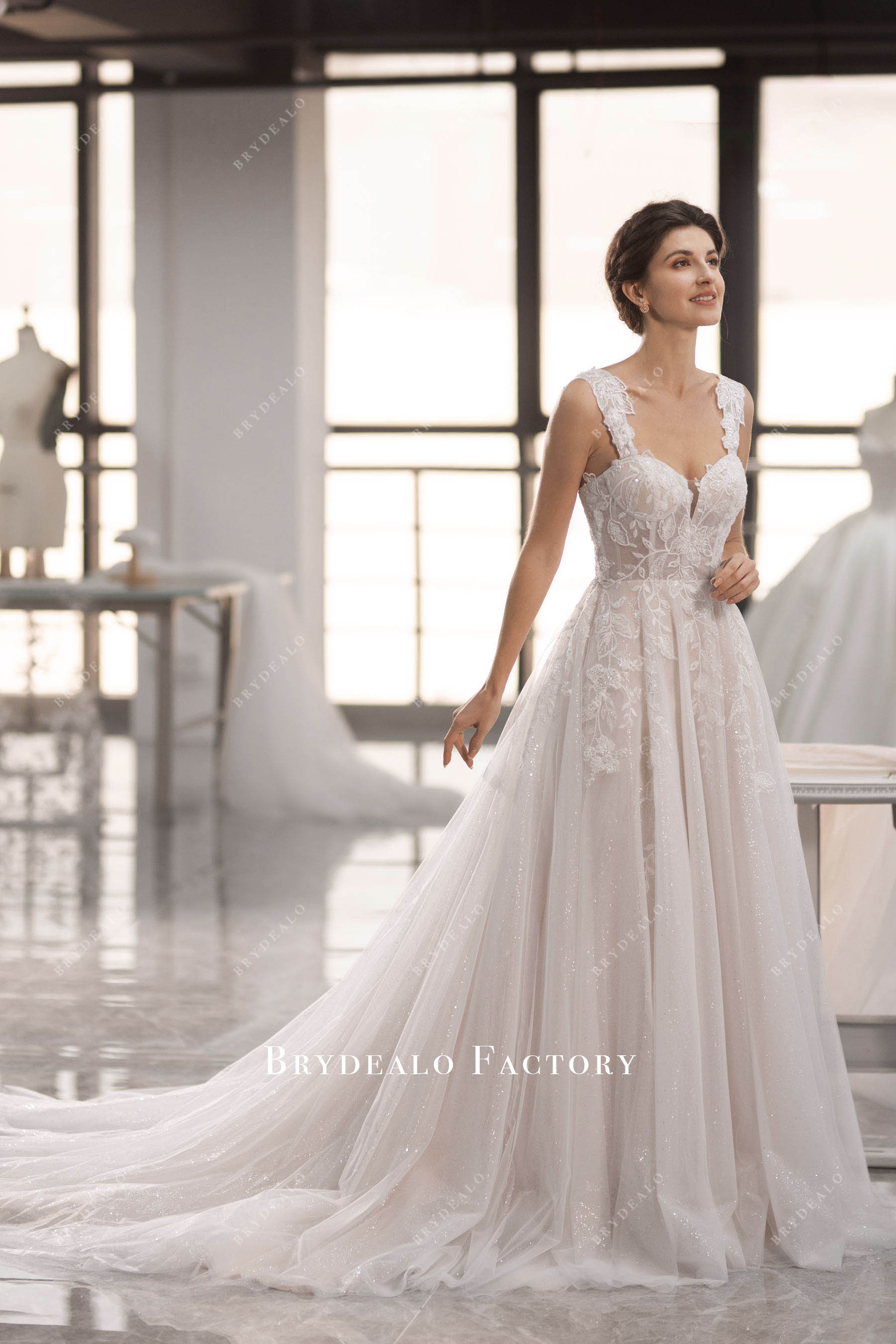 sleeveless sweetheart neck corset Aline wedding gown