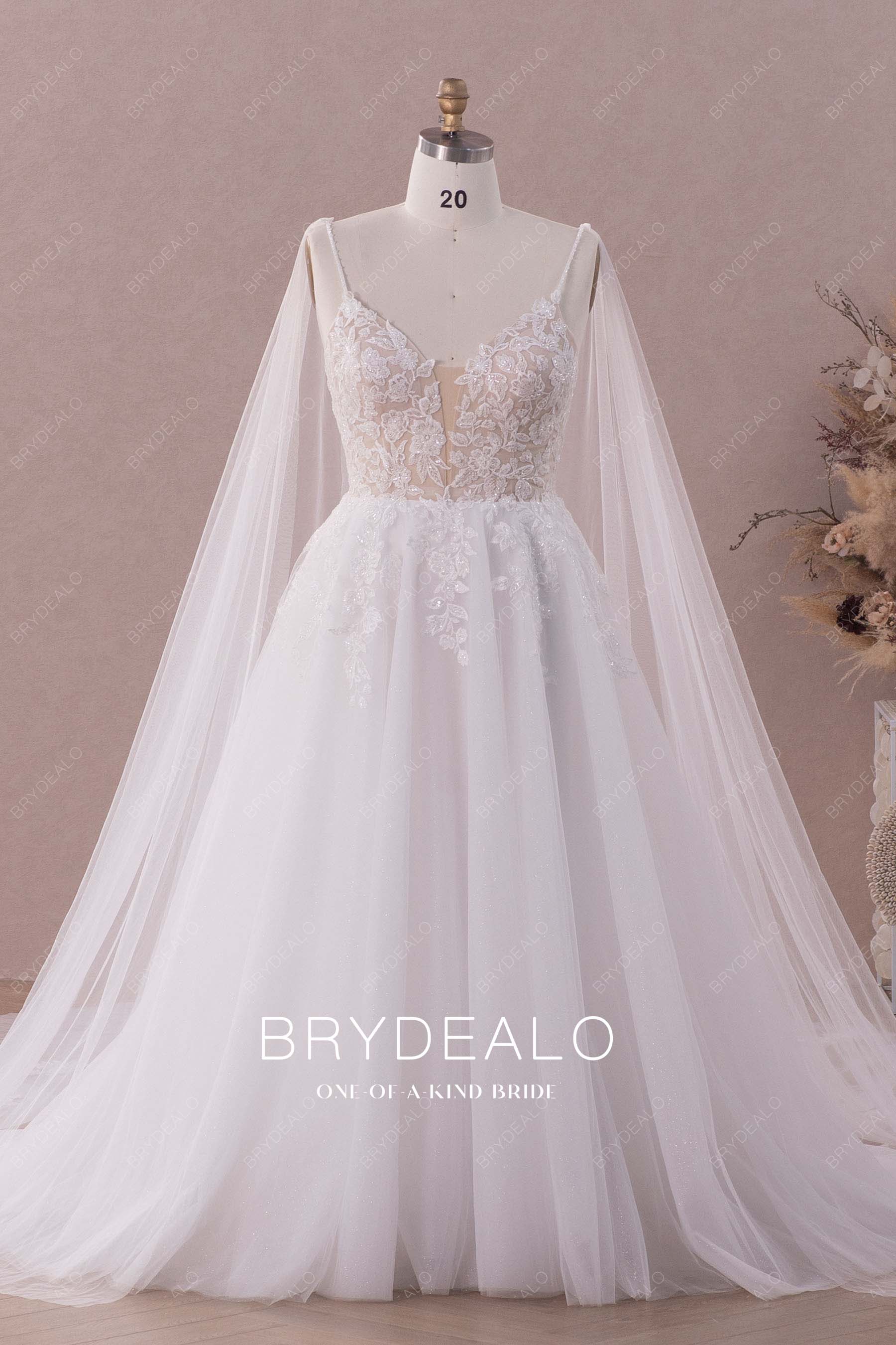 Plus Size Shoulder Veil Fashion Lace Wedding Ball Gown